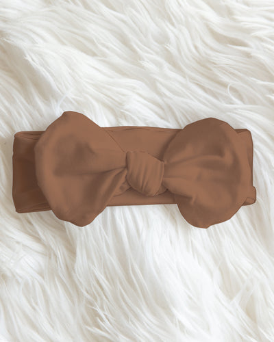 Personalized Bow Headband in Camel