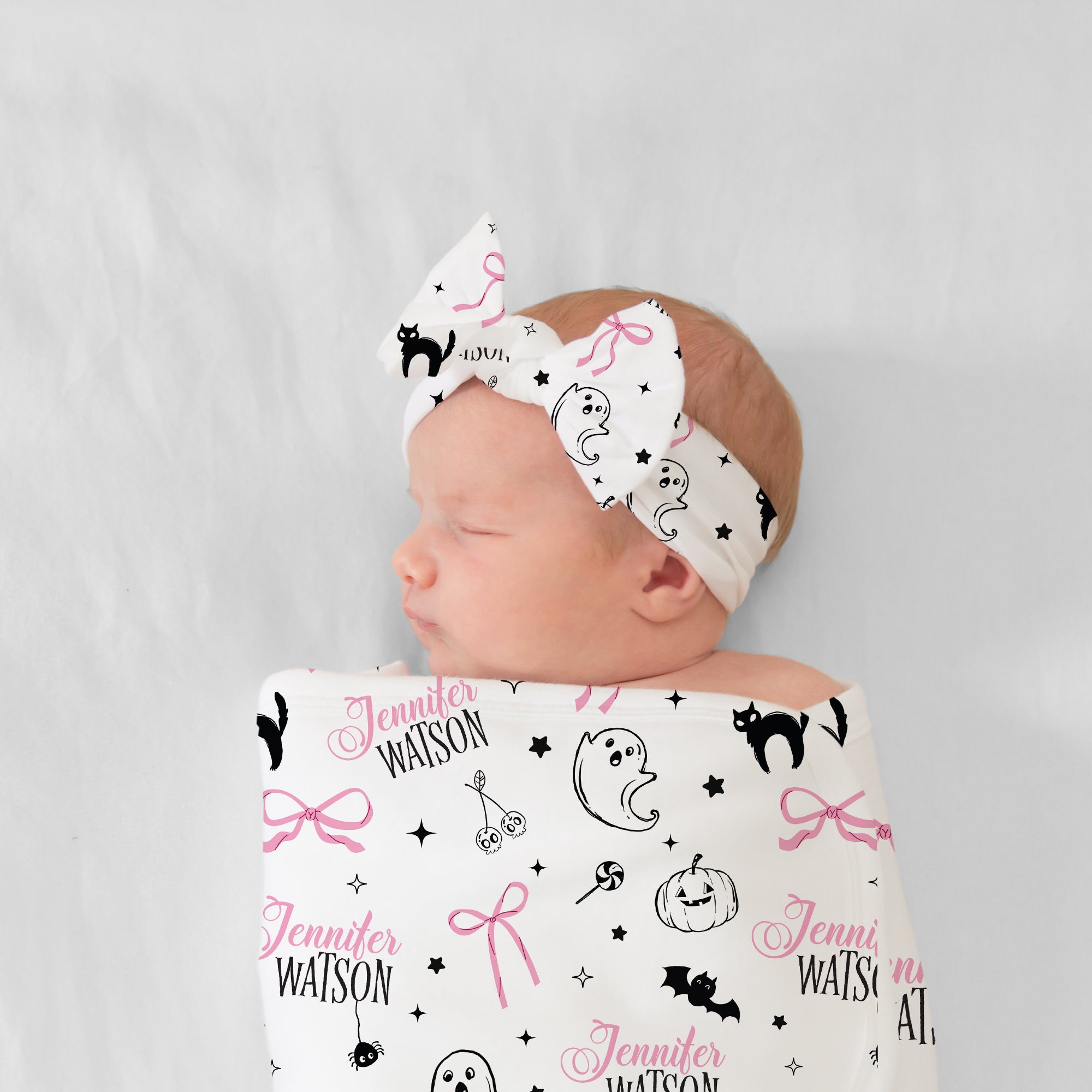 Personalized Bow Headband in Boo Babes