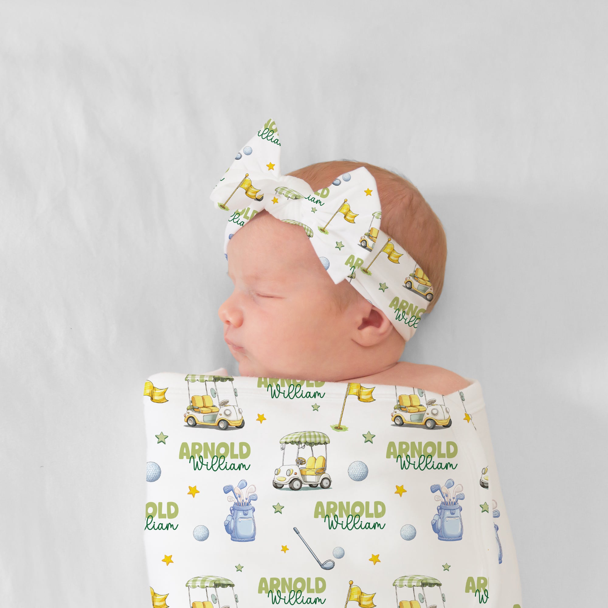 Personalized Bow Headband in Country Club Cuties