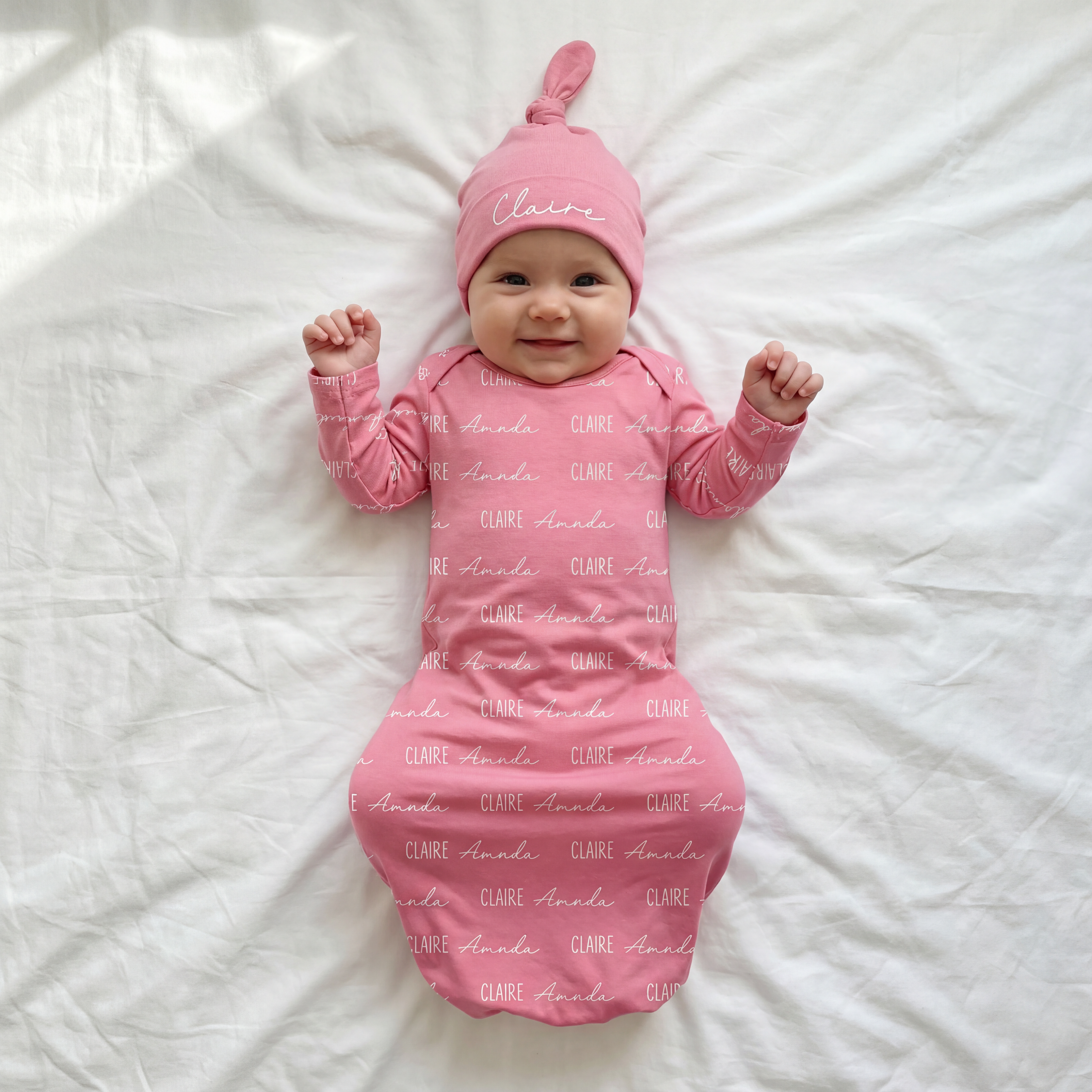 Personalized Sleep Gown Font Duo in Peony