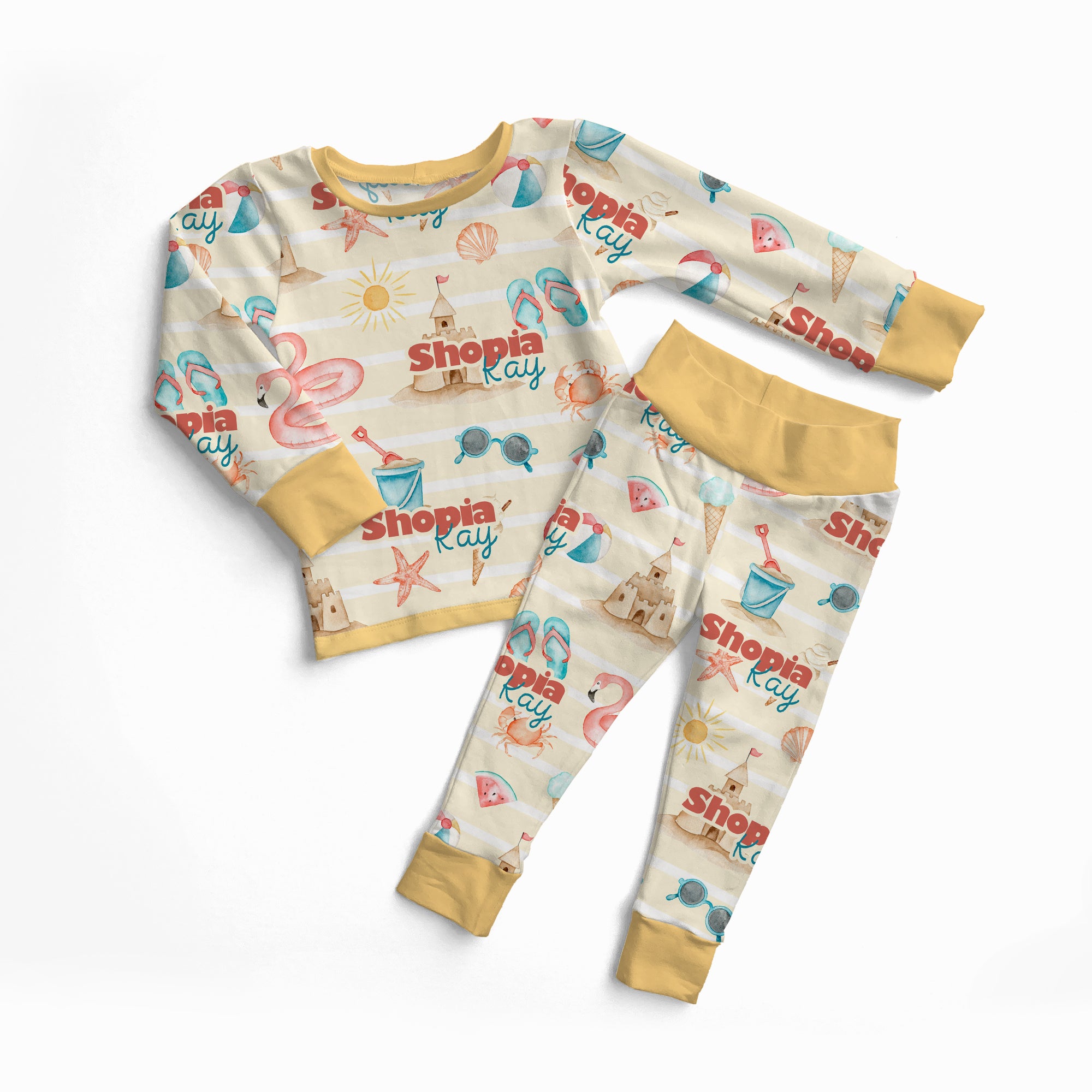 Personalized Pajama Set in Summer Beach