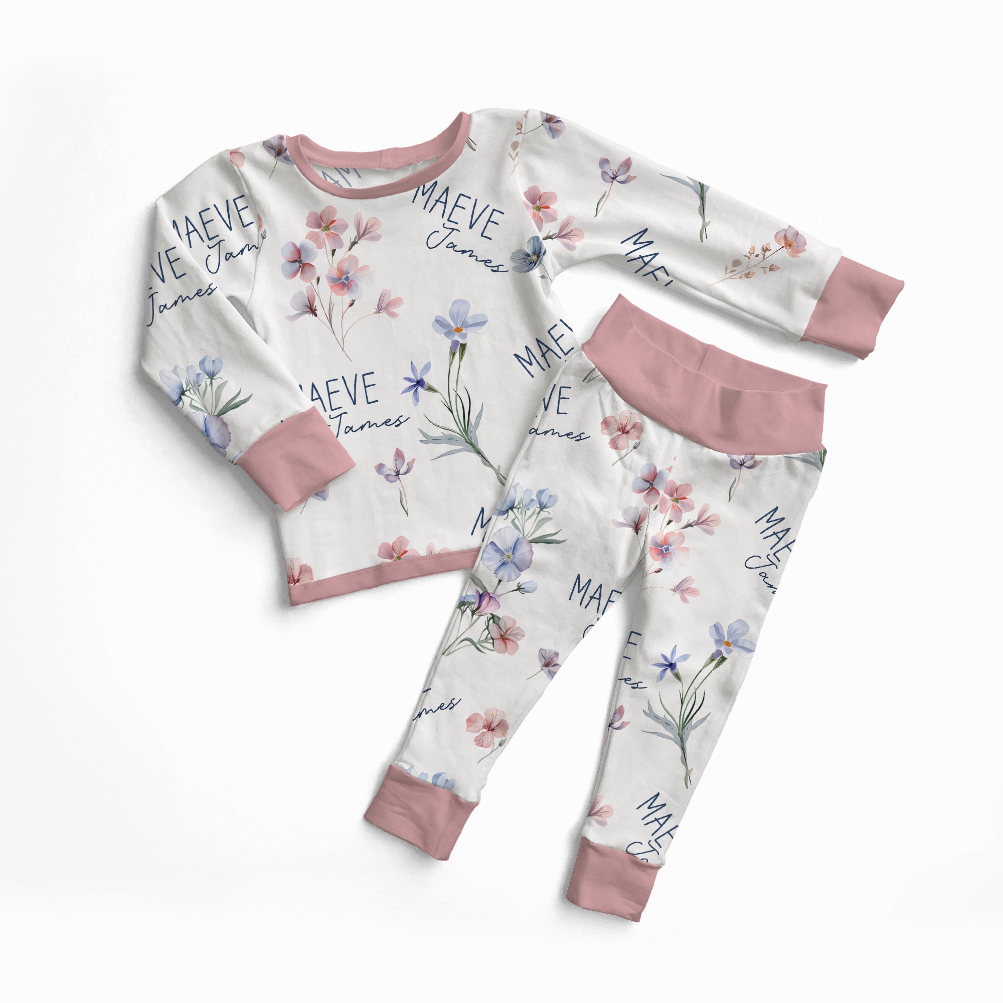 Personalized Pajama Set in Pretty Wildflower