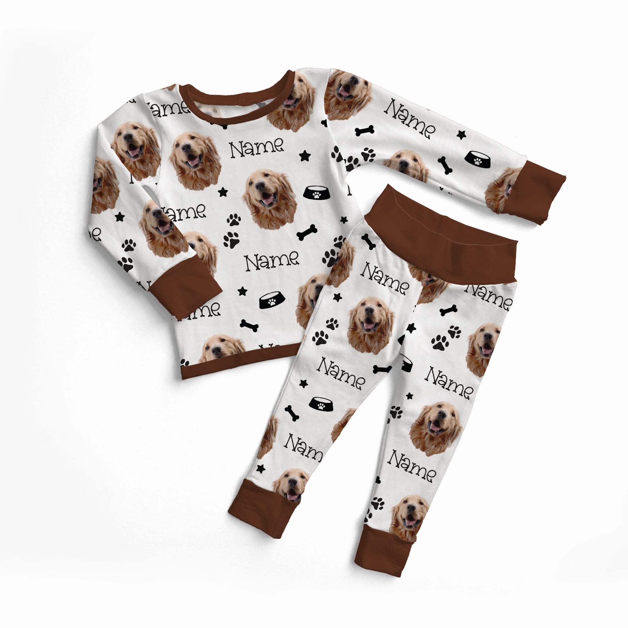 Personalized Pajama Set in Custom Dog Portrait