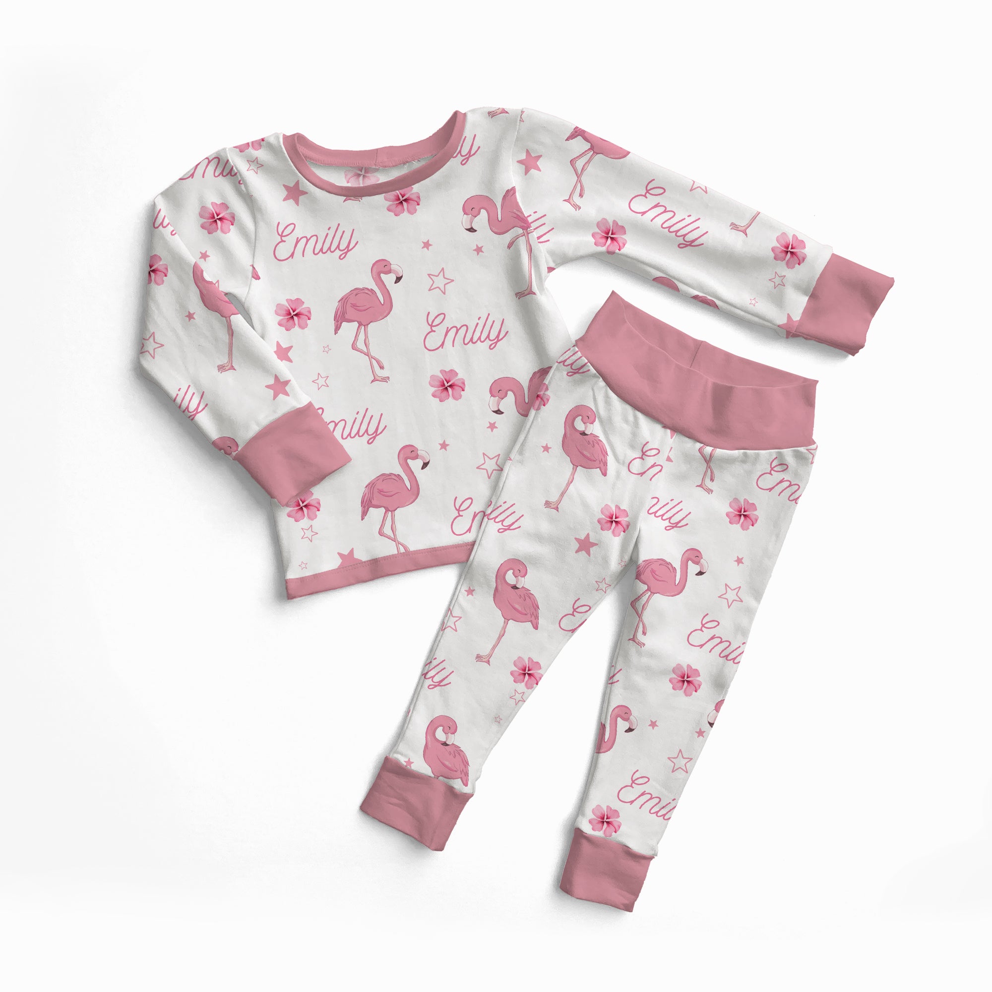Personalized Pajama Set in Flamingo