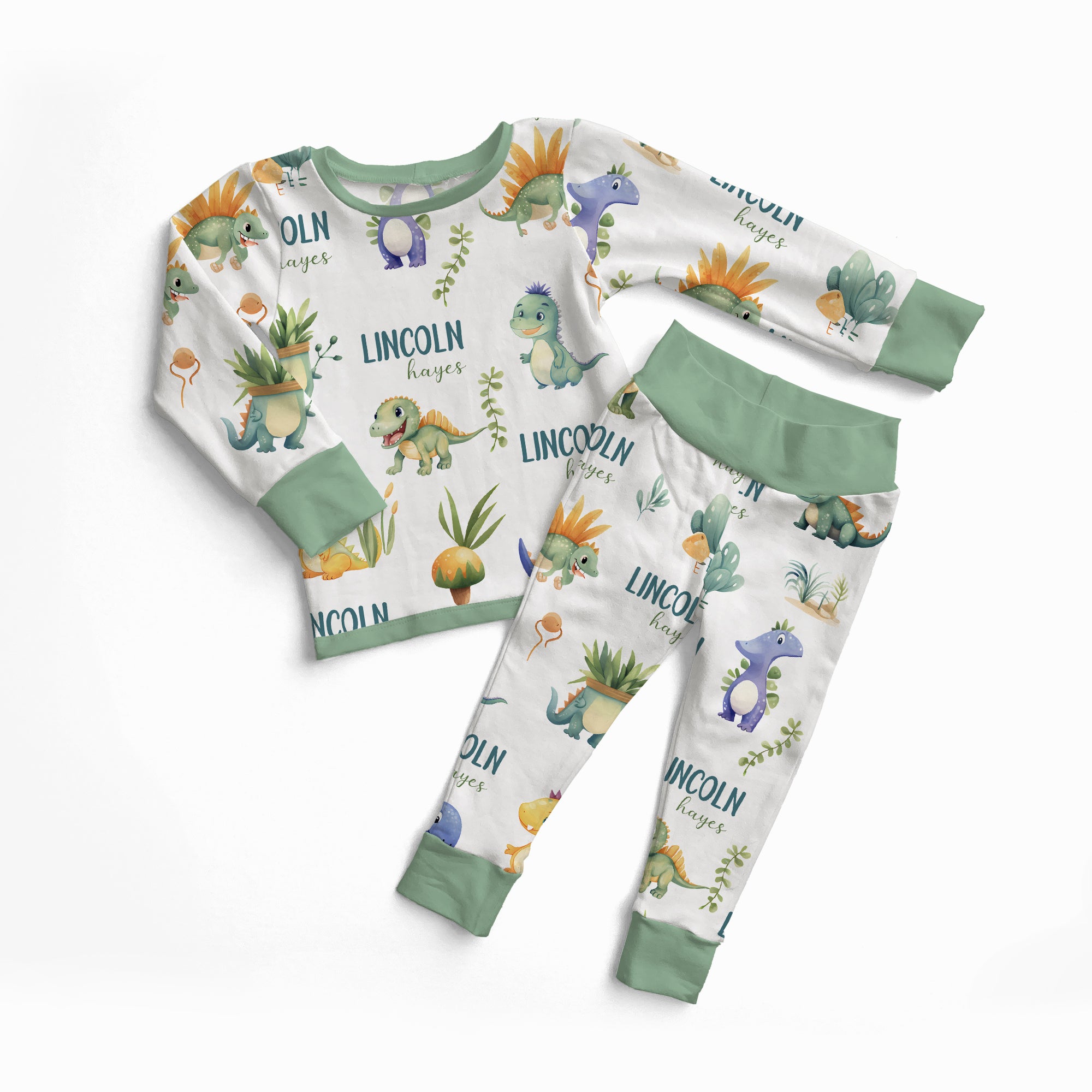 Personalized Pajama Set in Dinosaur Boy