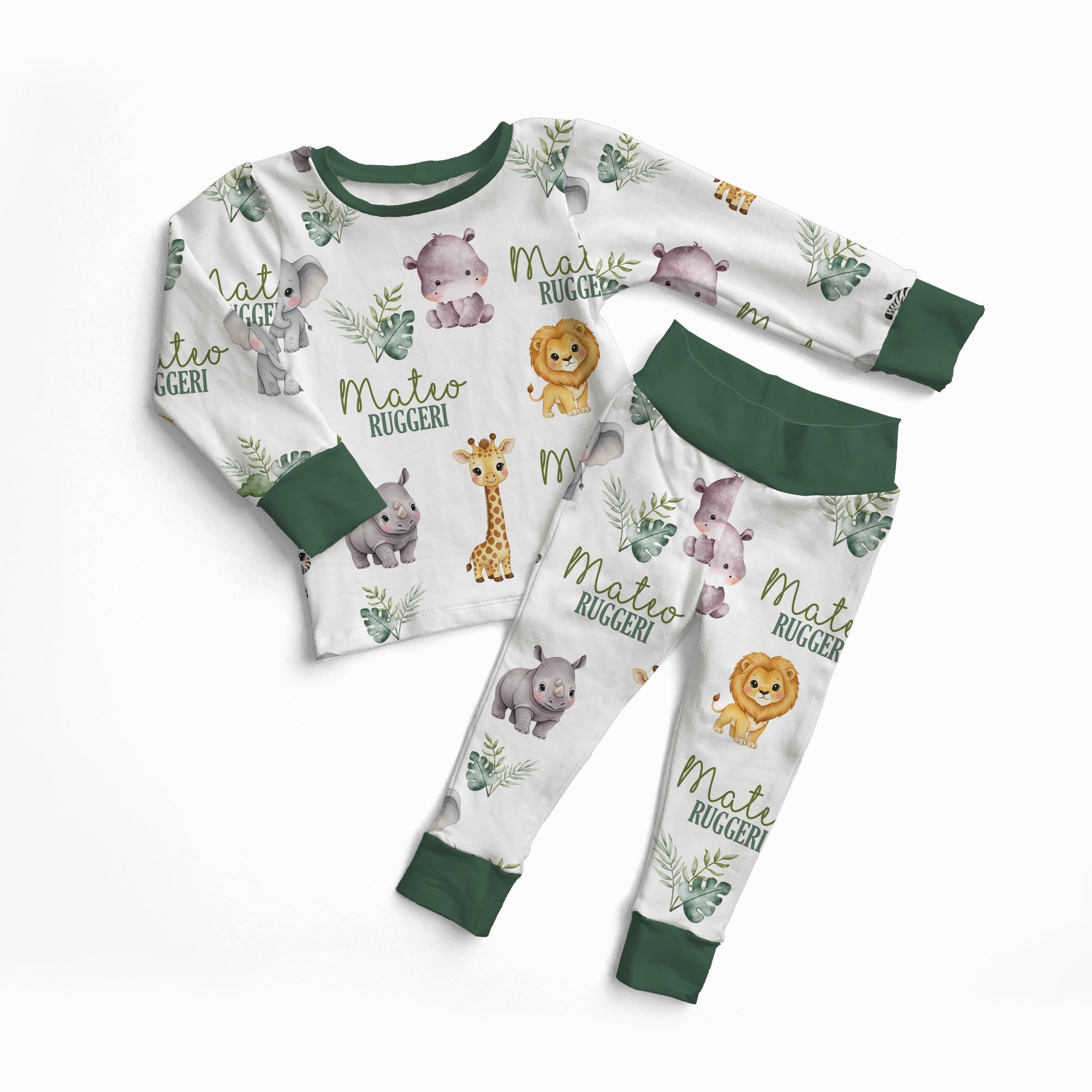 Personalized Pajama Set in Safari Animal