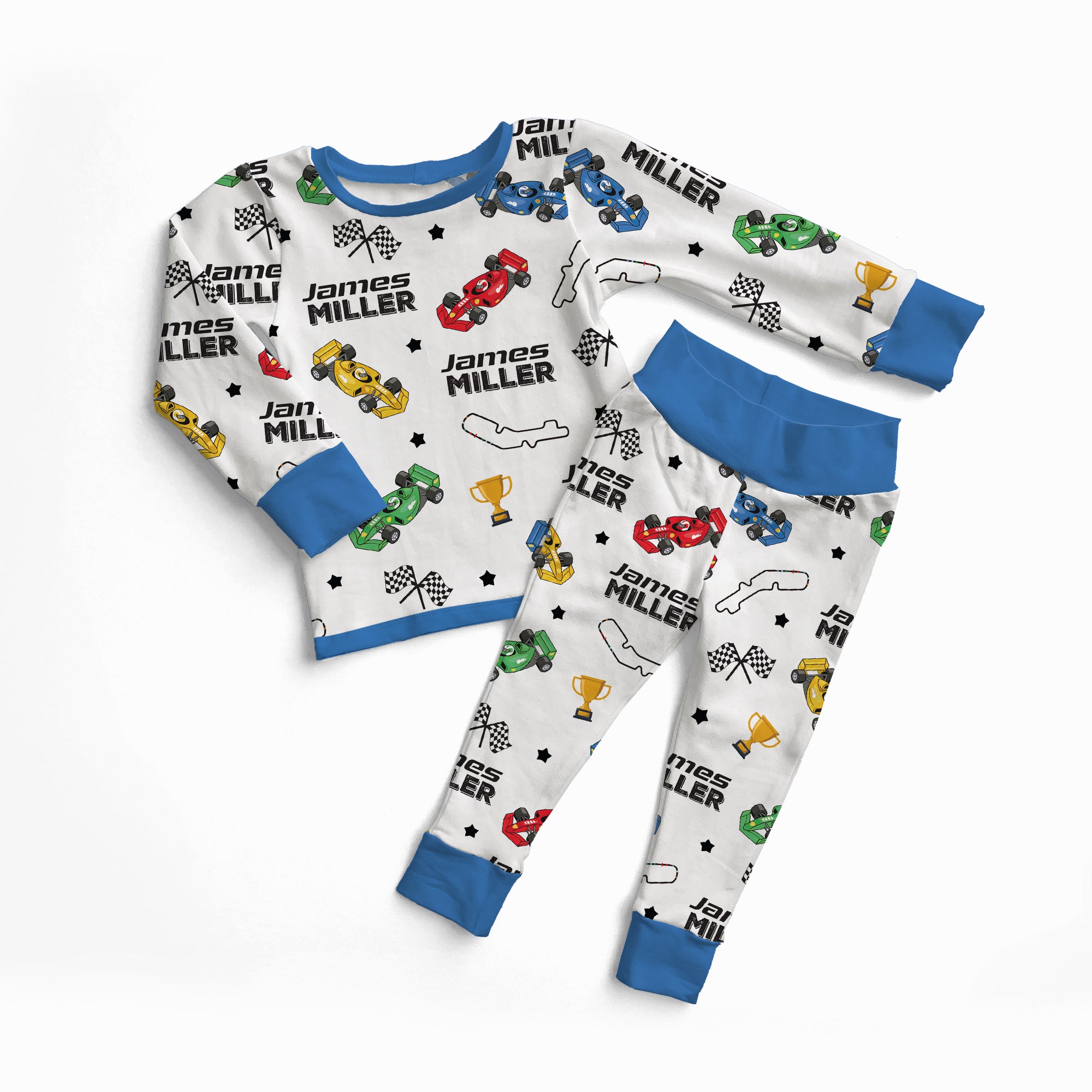 Personalized Pajama Set in Pit Crew