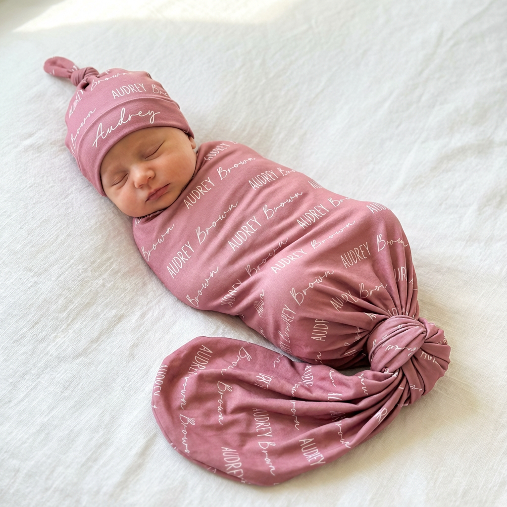 Personalized Swaddle Font Duo in Rosewood