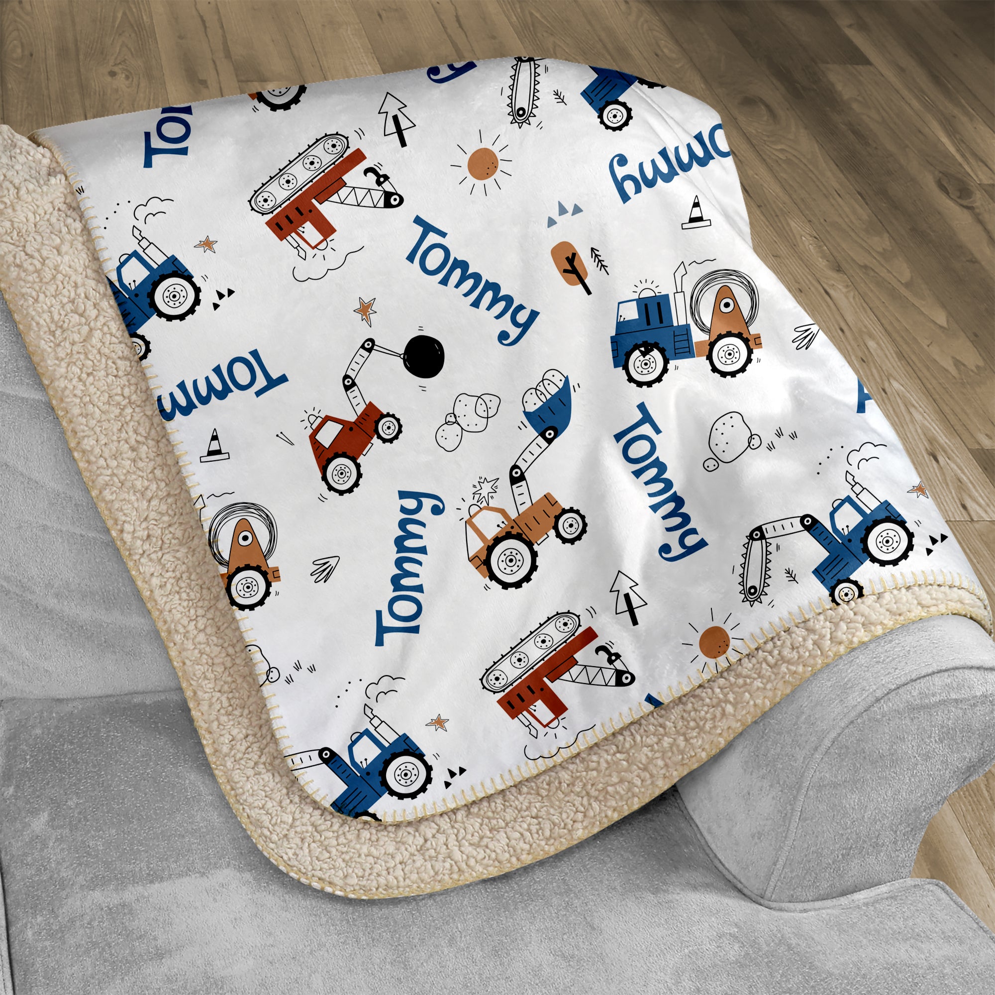 Personalized Blanket in Construction Vehicle