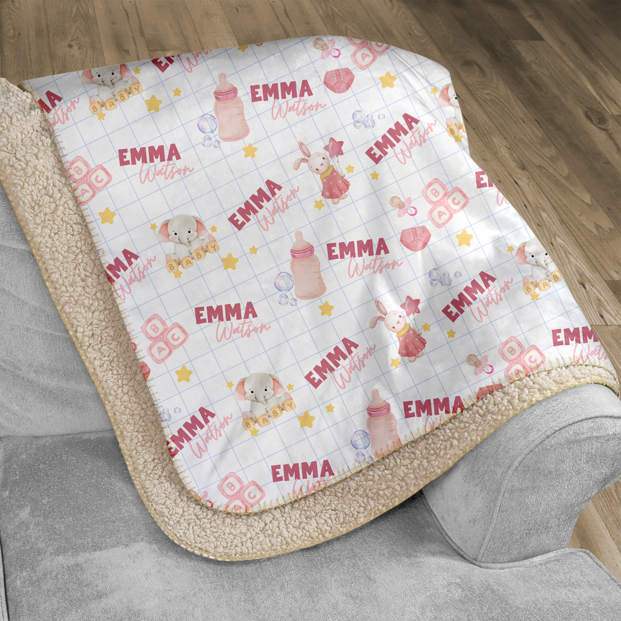 Personalized Blanket in Pink Milk Drunk