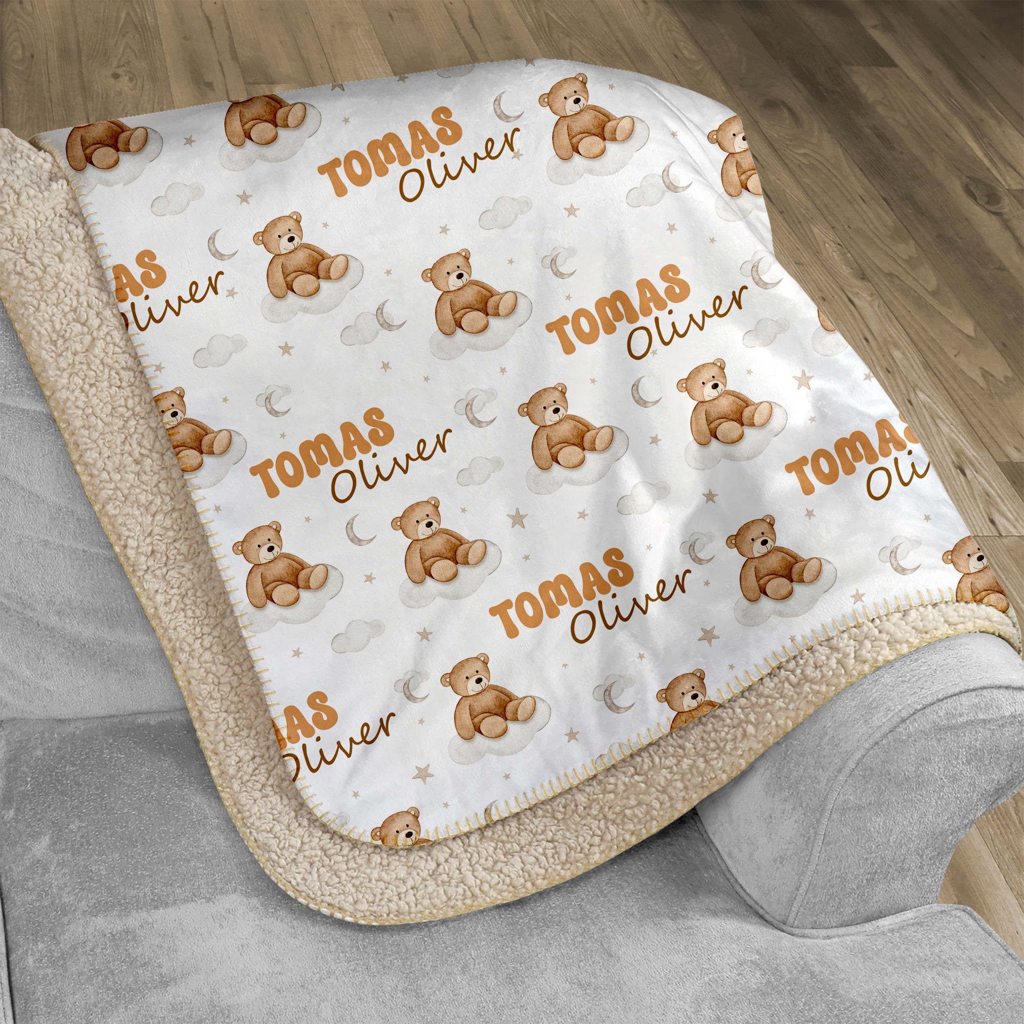 Personalized Blanket in Teddy Bear
