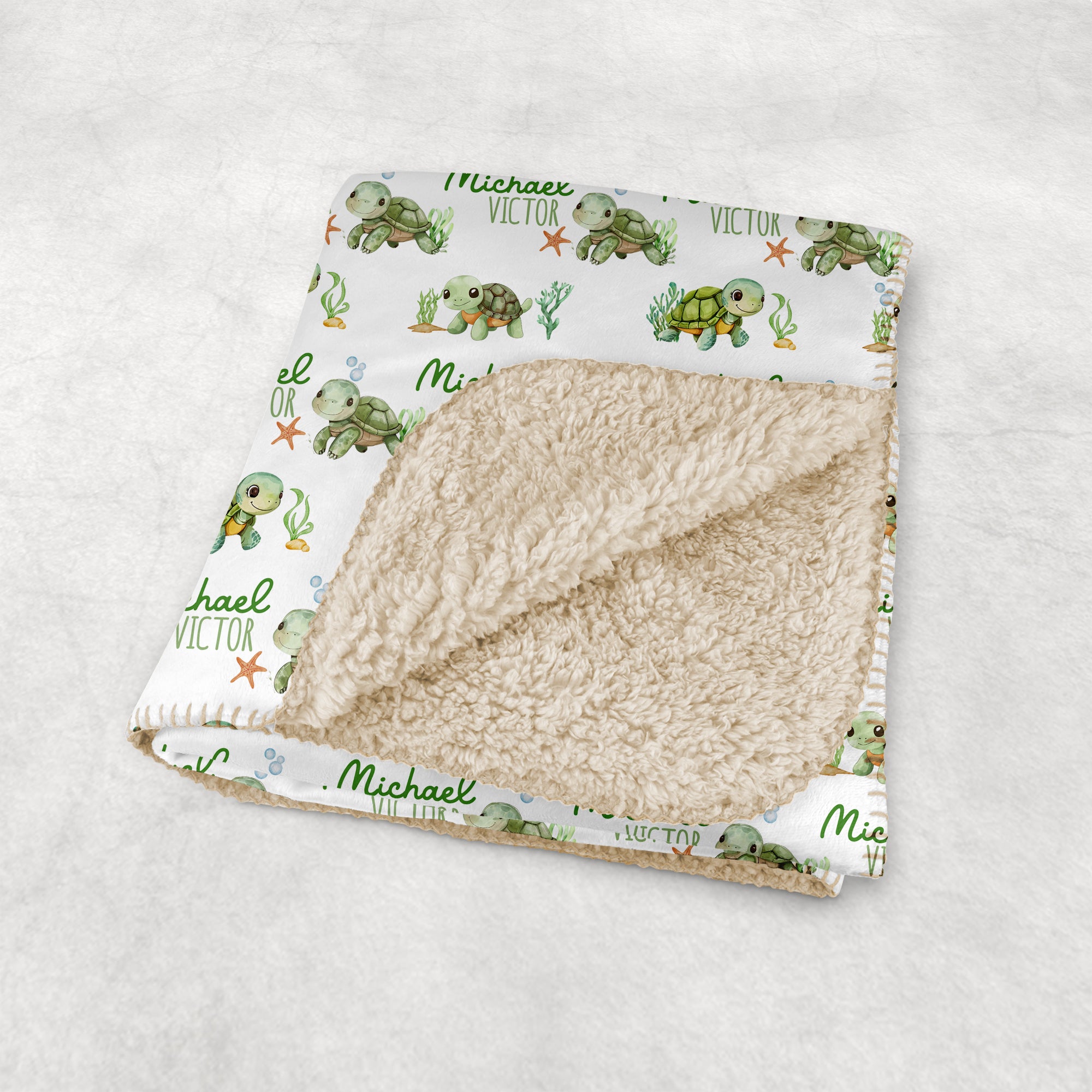 Personalized Blanket in Sea Turtle