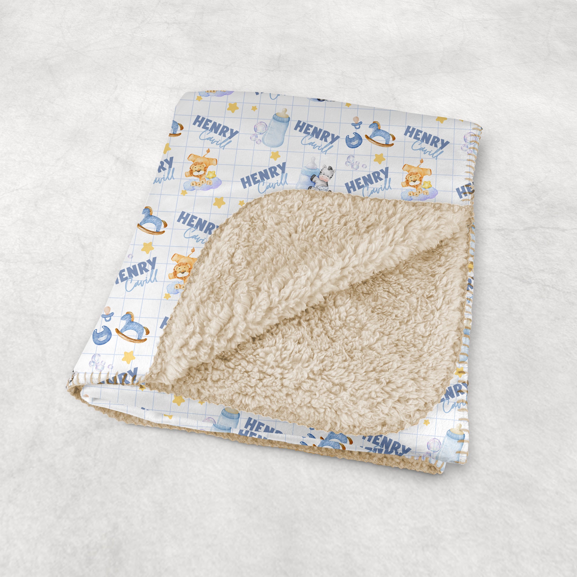 Personalized Blanket in Blue Milk Drunk