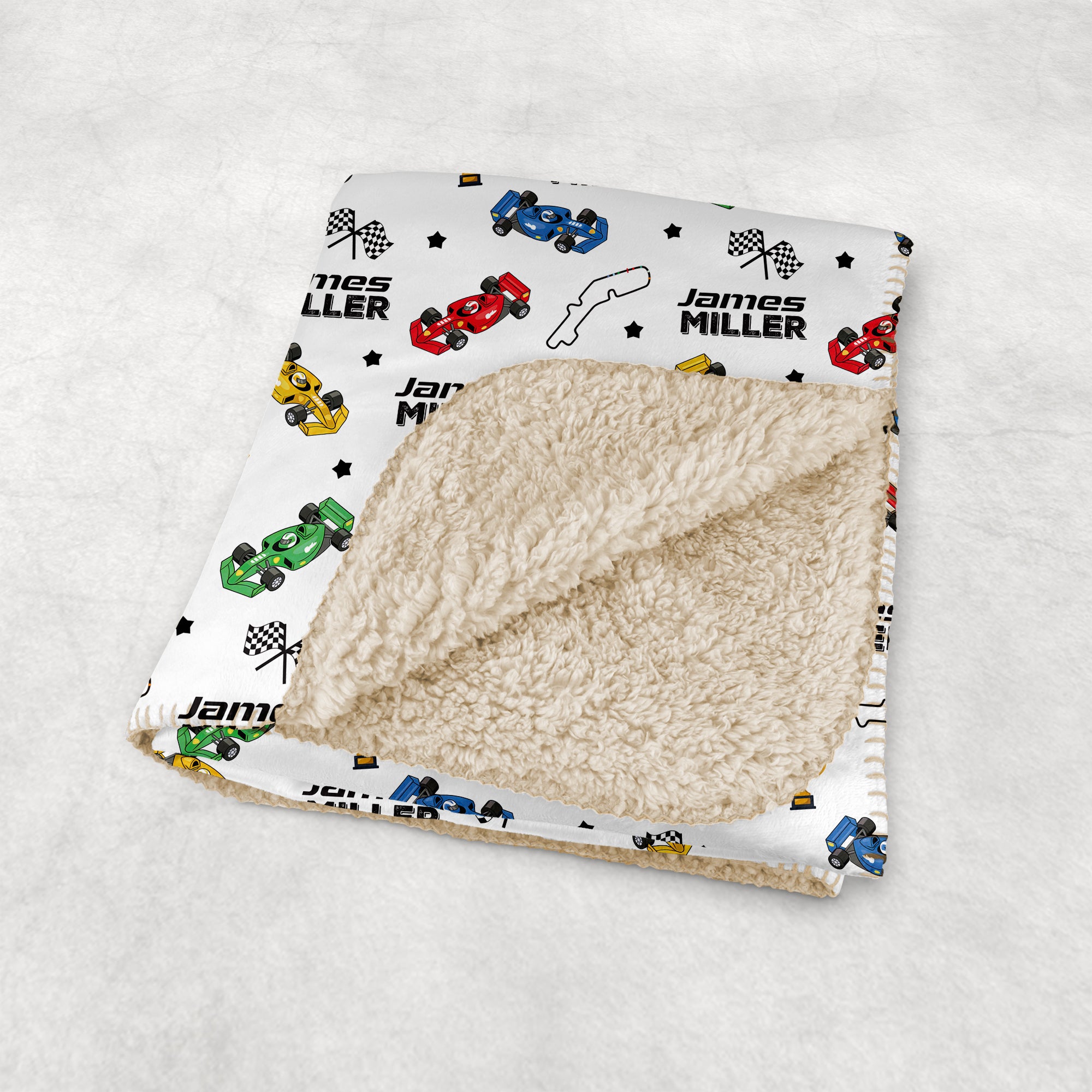 Personalized Blanket in Pit Crew