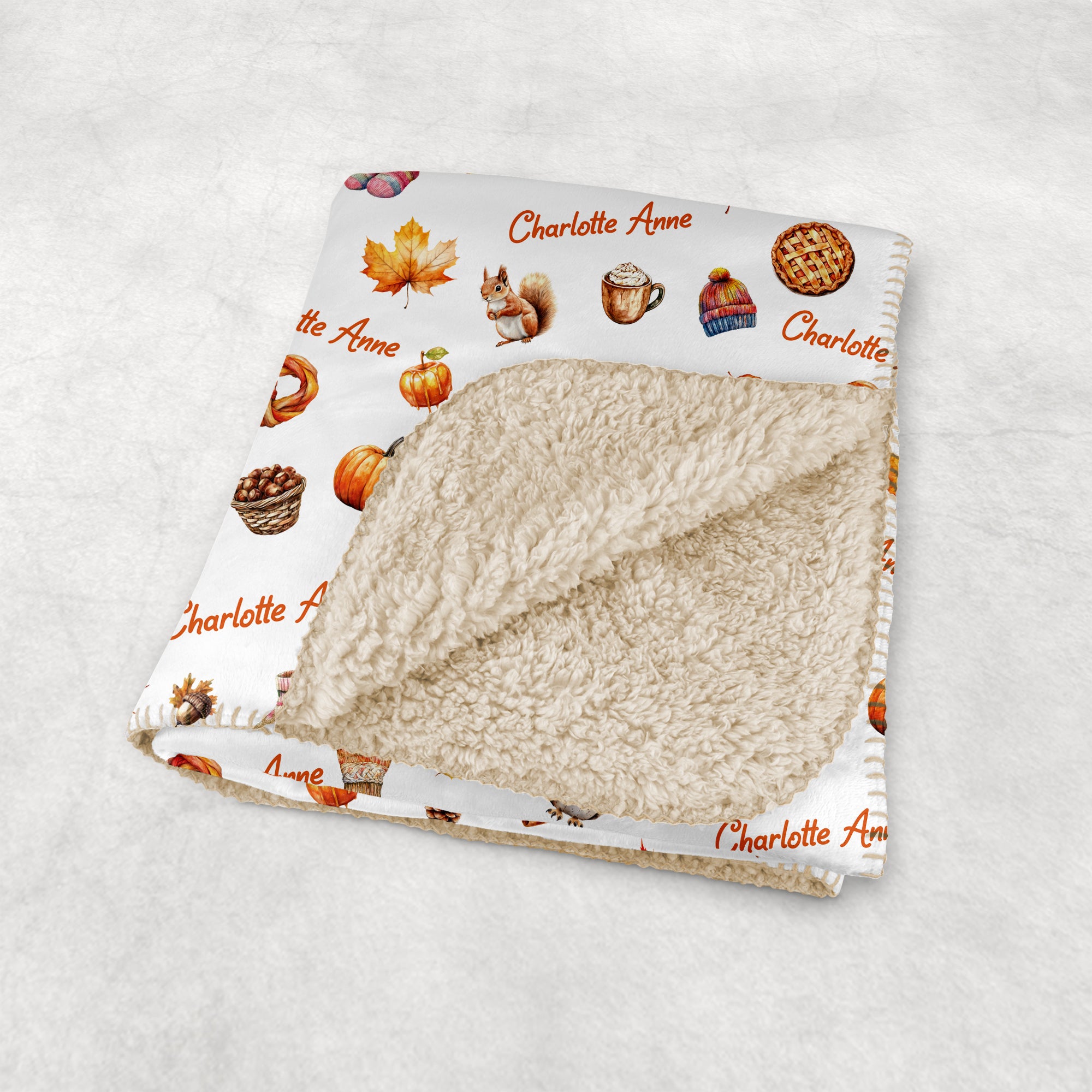 Personalized Blanket in Fall Cottage