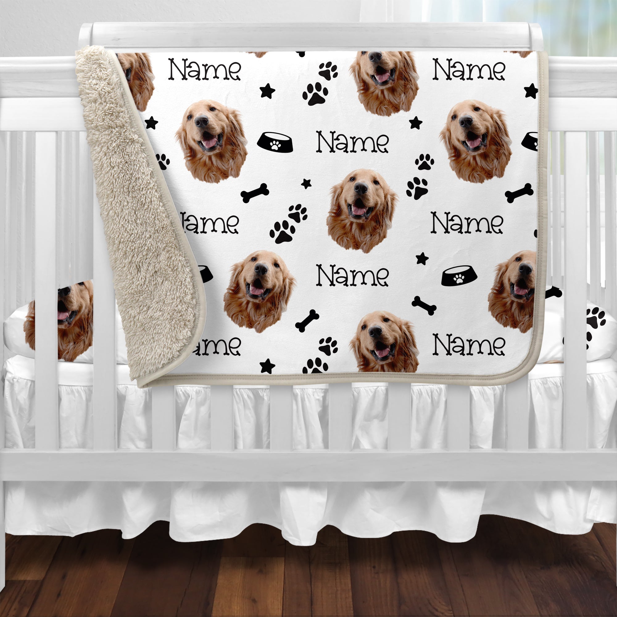Personalized Blanket in Custom Dog Portrait