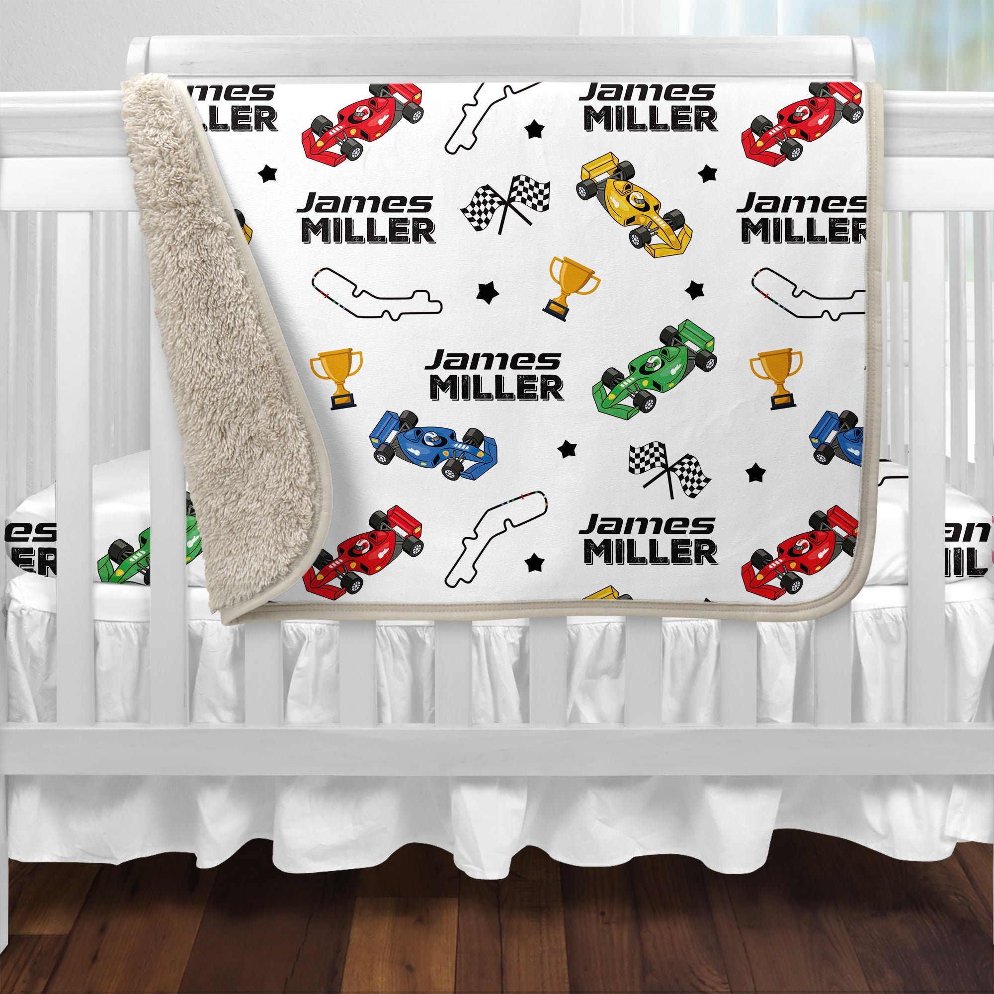 Personalized Blanket in Pit Crew