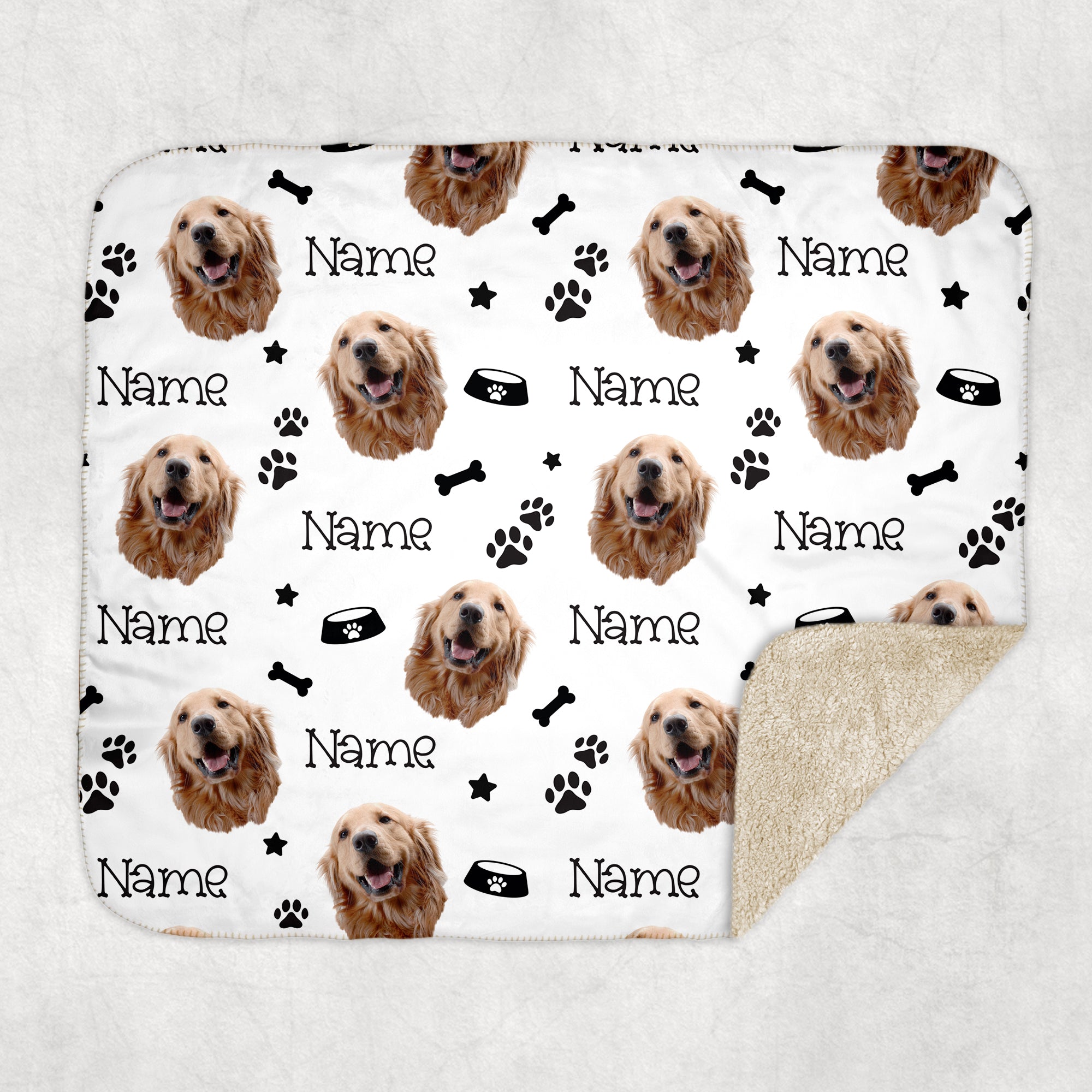 Personalized Blanket in Custom Dog Portrait