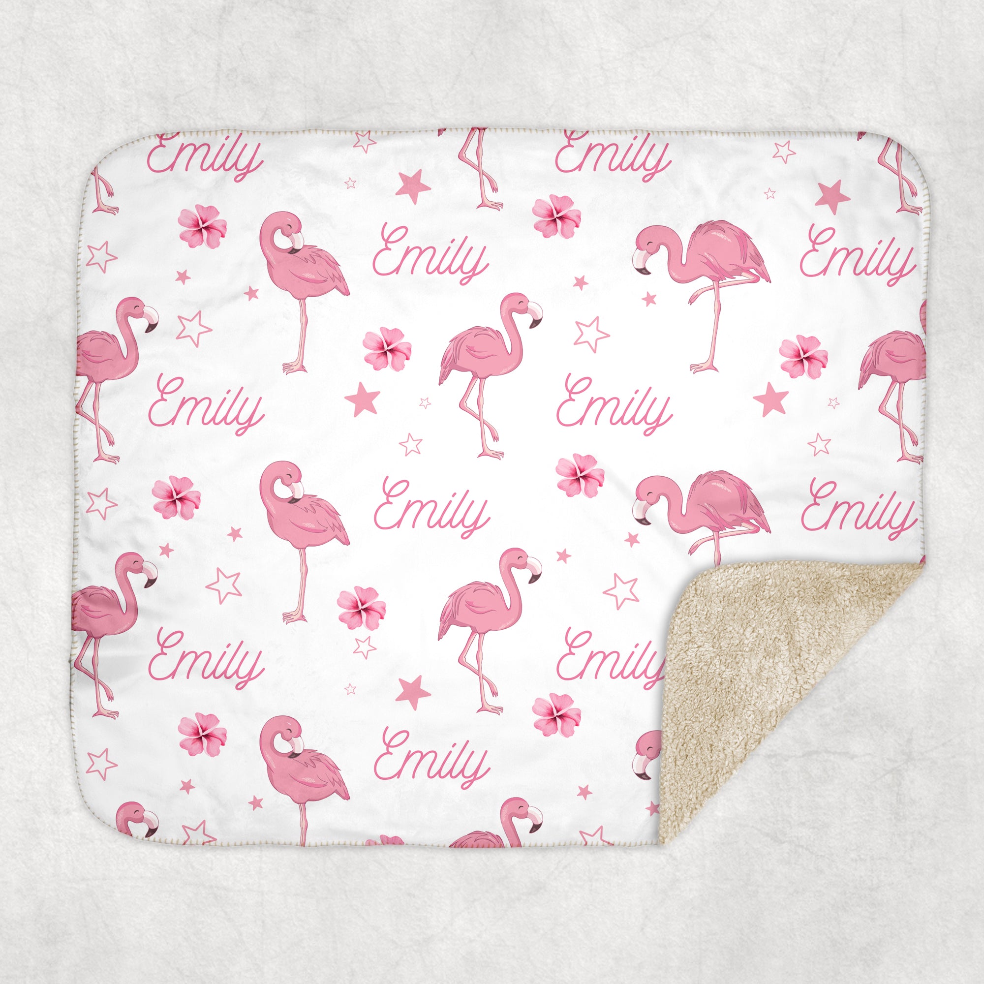 Personalized Blanket in Flamingo