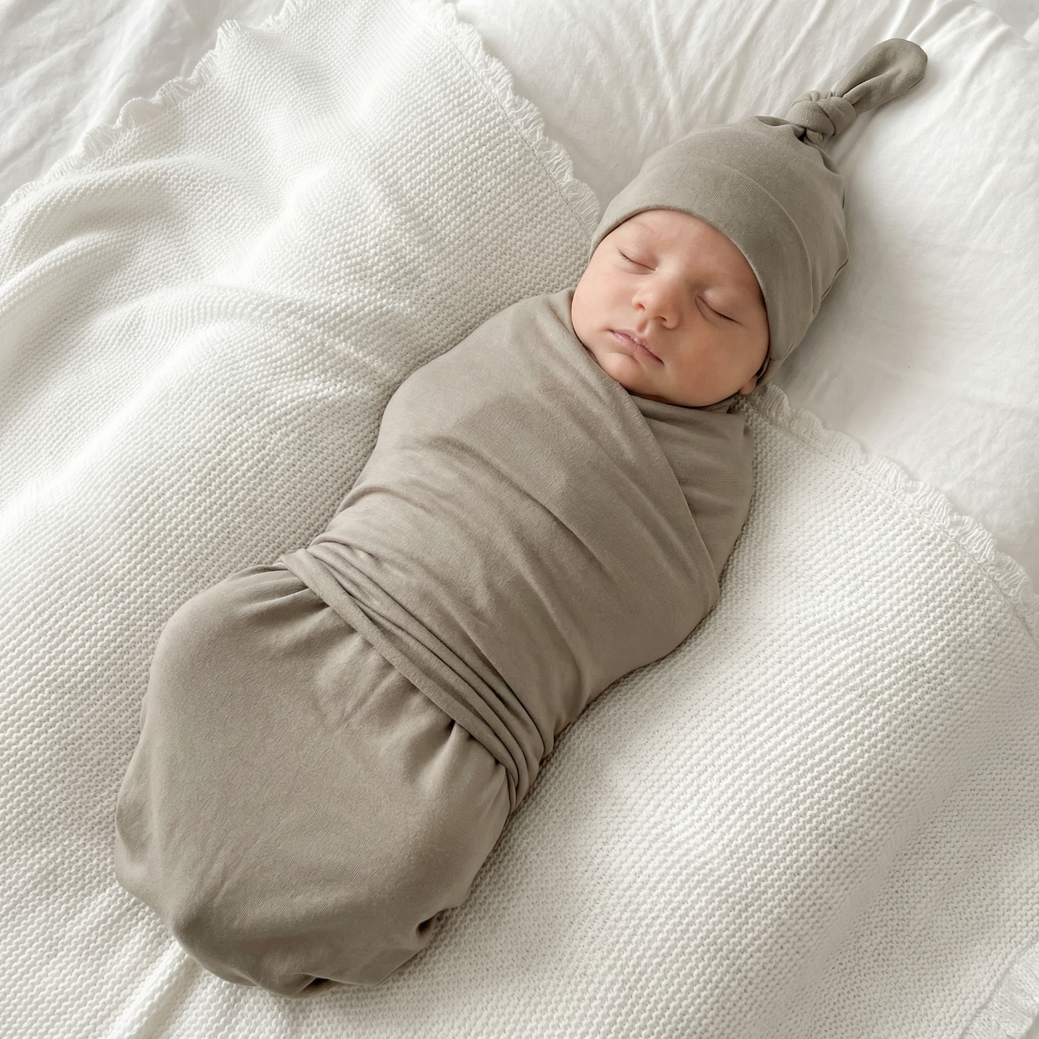 Swaddle with Hat Set in Smoke