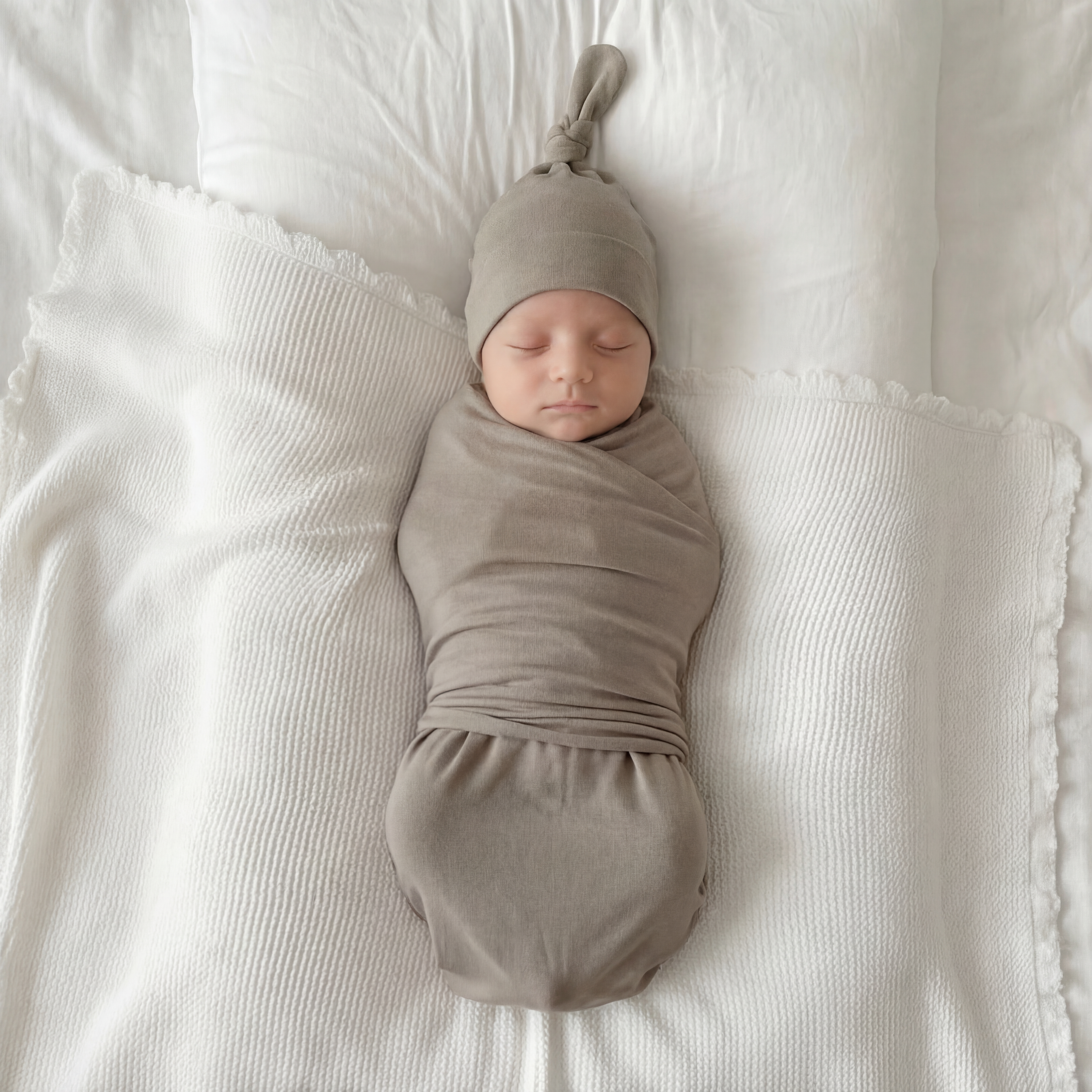 Swaddle with Hat Set in Smoke