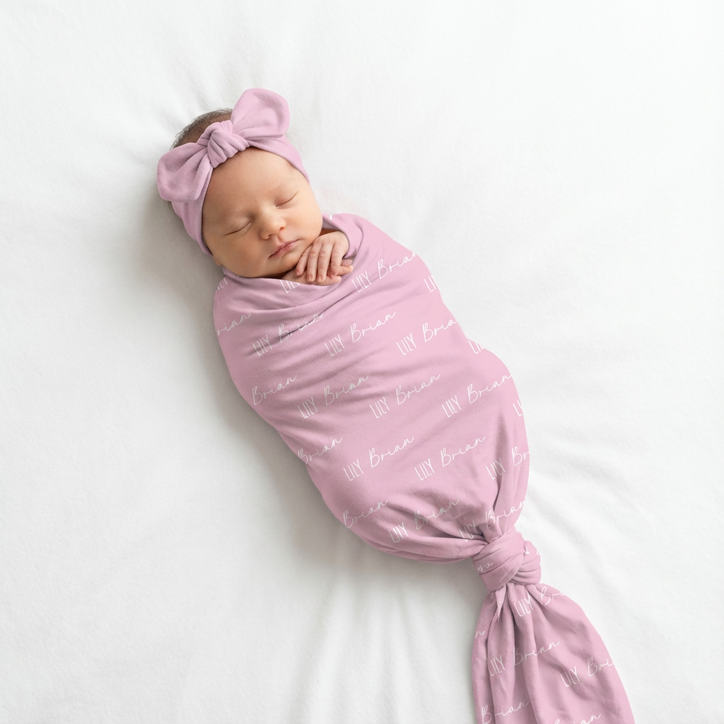 Personalized Swaddle Font Duo in Blush