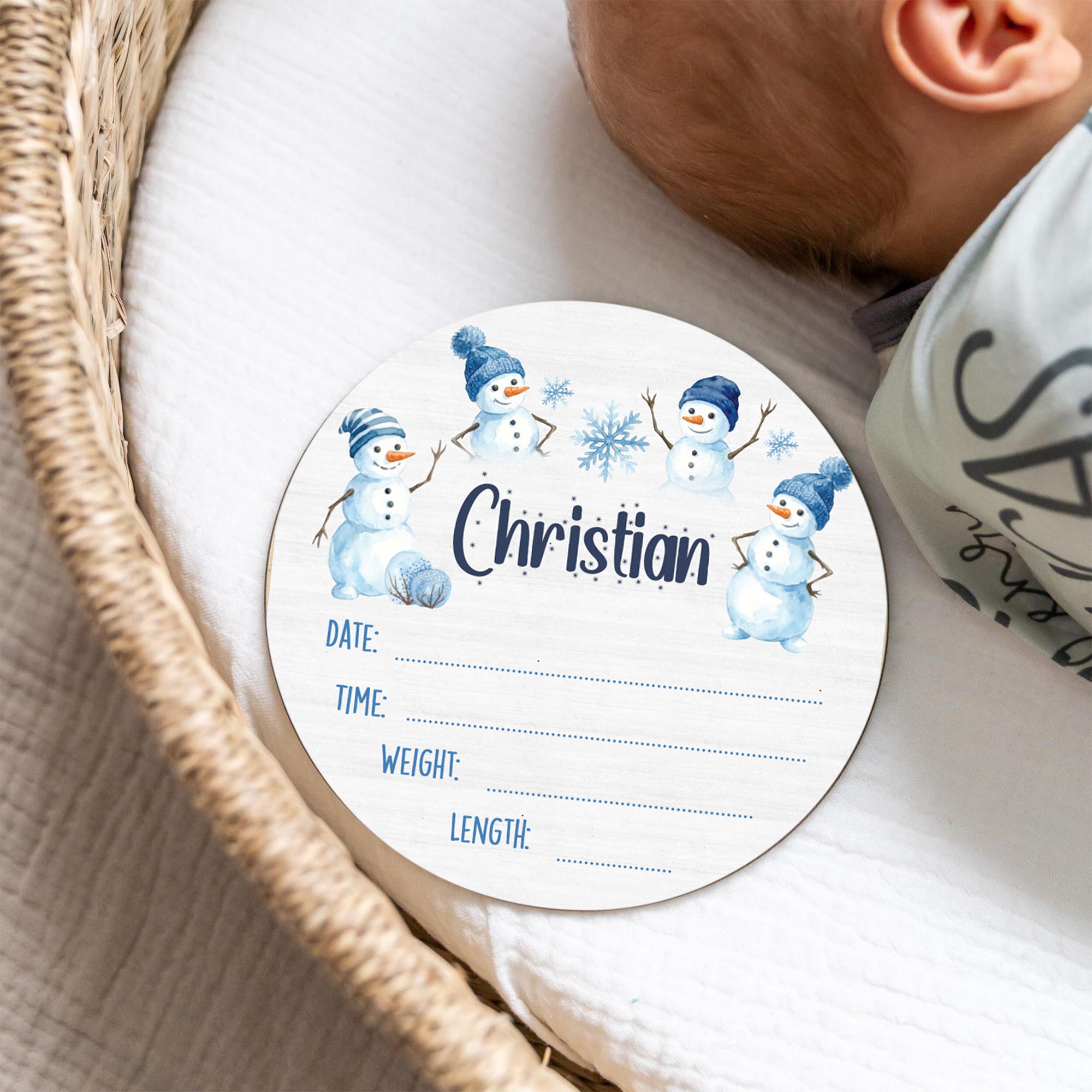 Personalized Wood Sign in Snowman