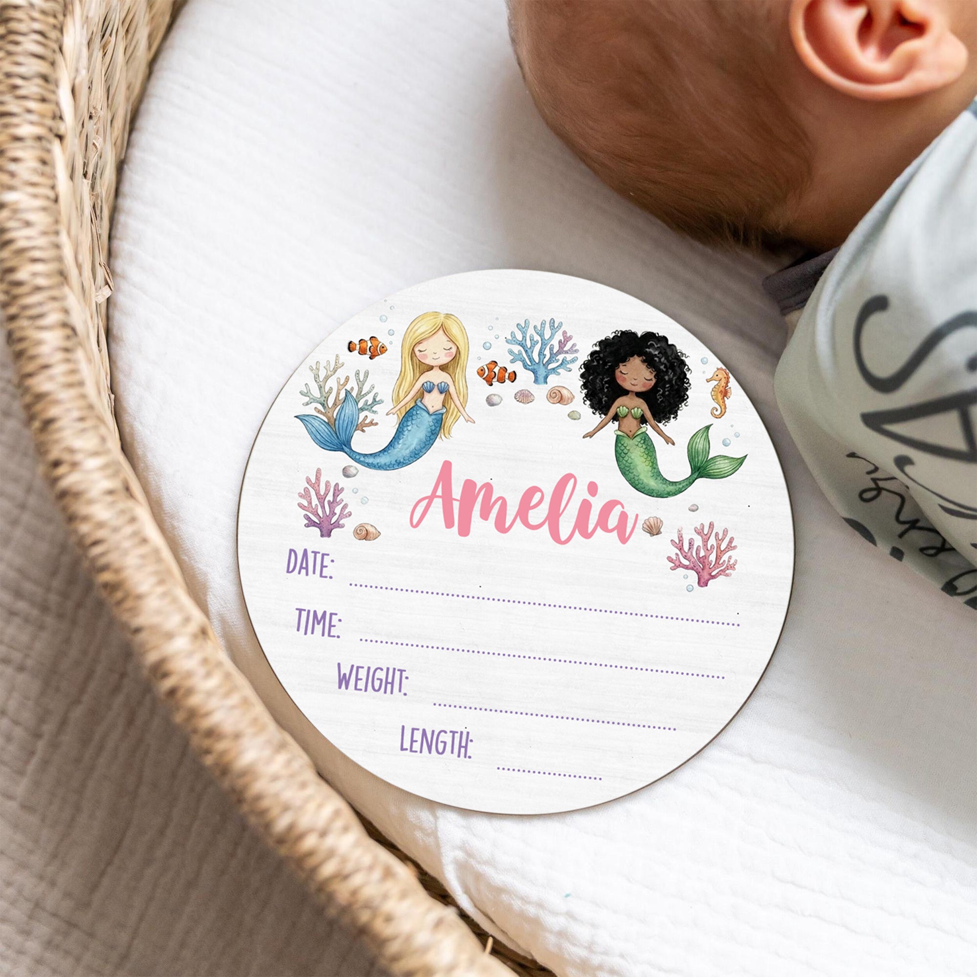 Personalized Wood Sign in Little Mermaid