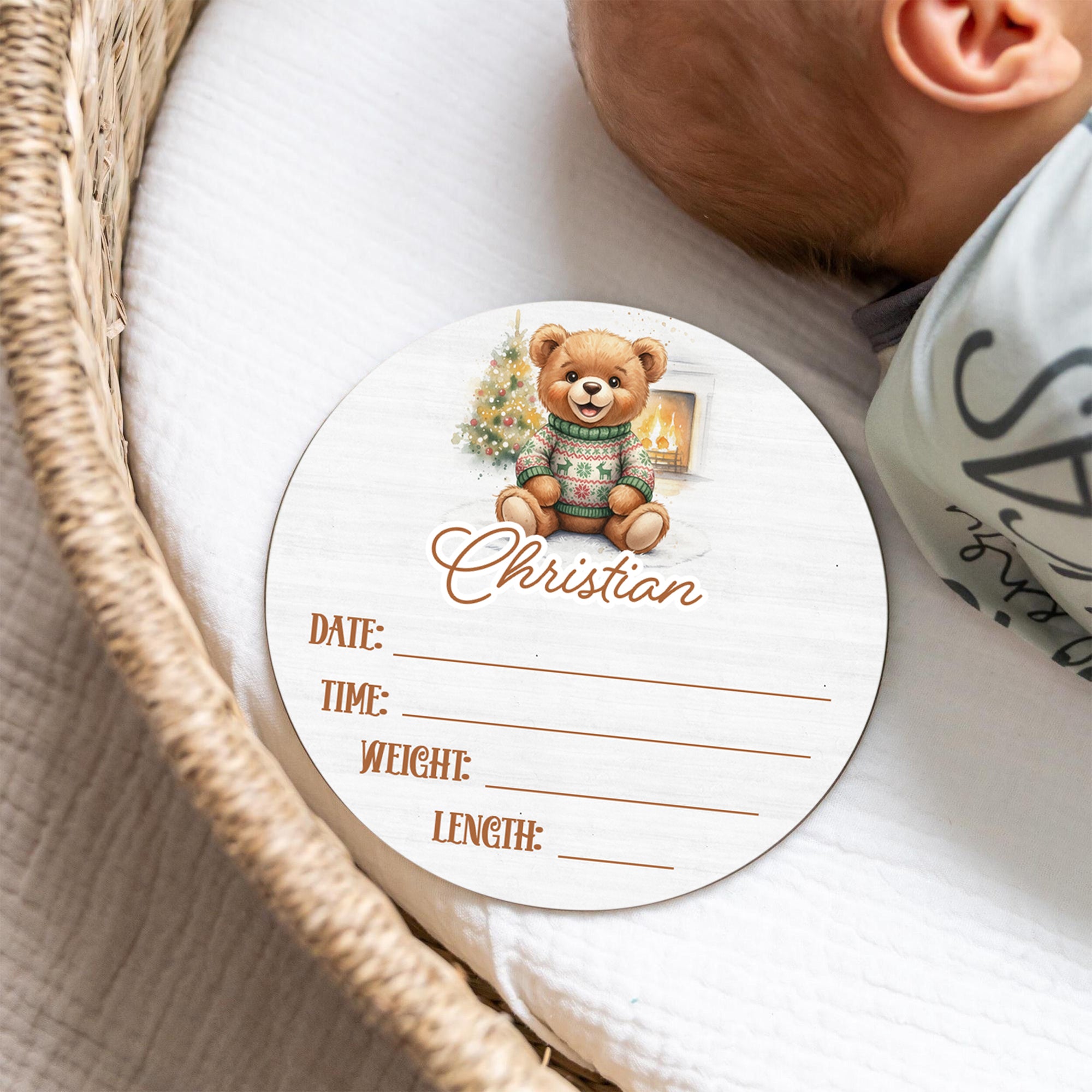 Cozy Bear Personalized Wood Sign