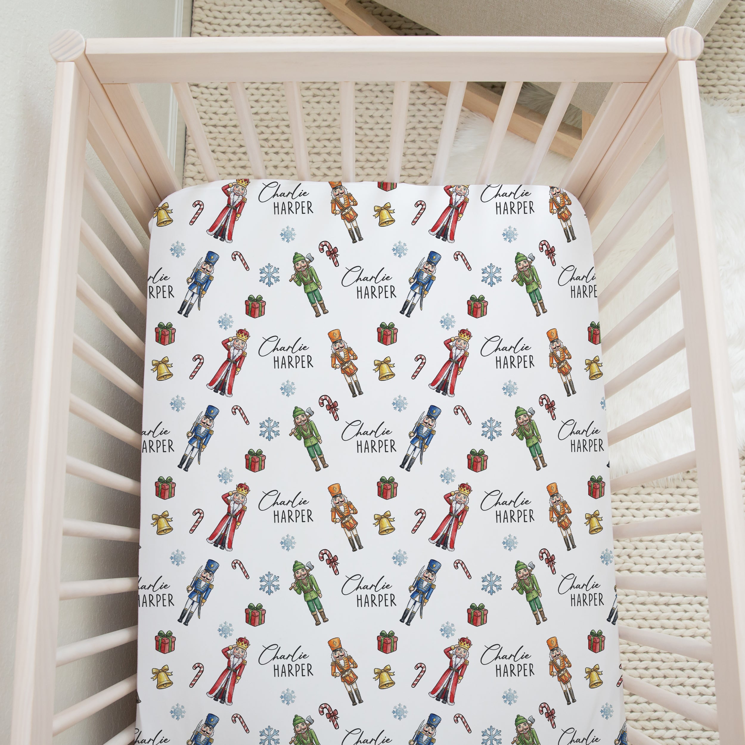 Nutcracker Personalized Crib Sheet