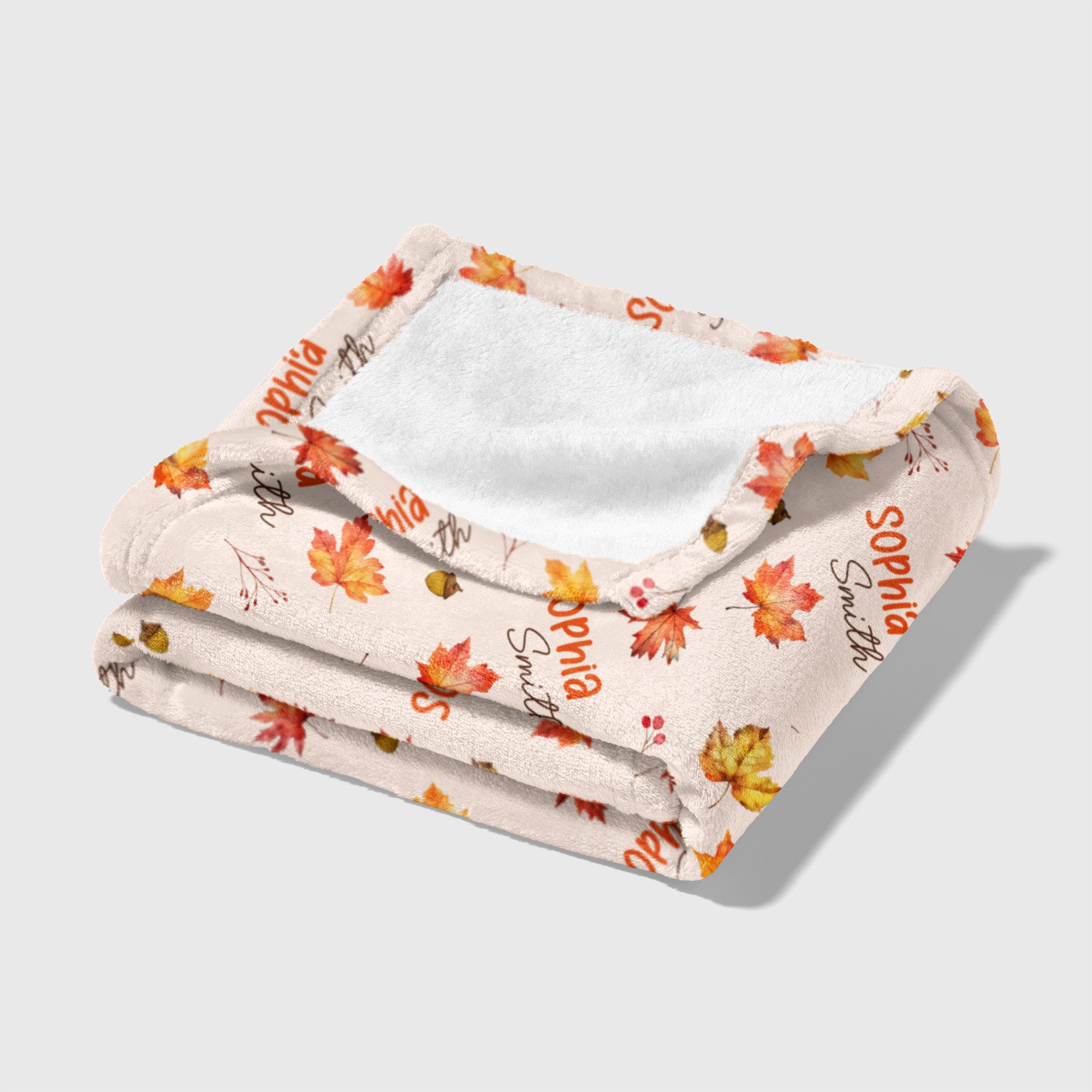 Personalized Blanket in Autumn Leaves