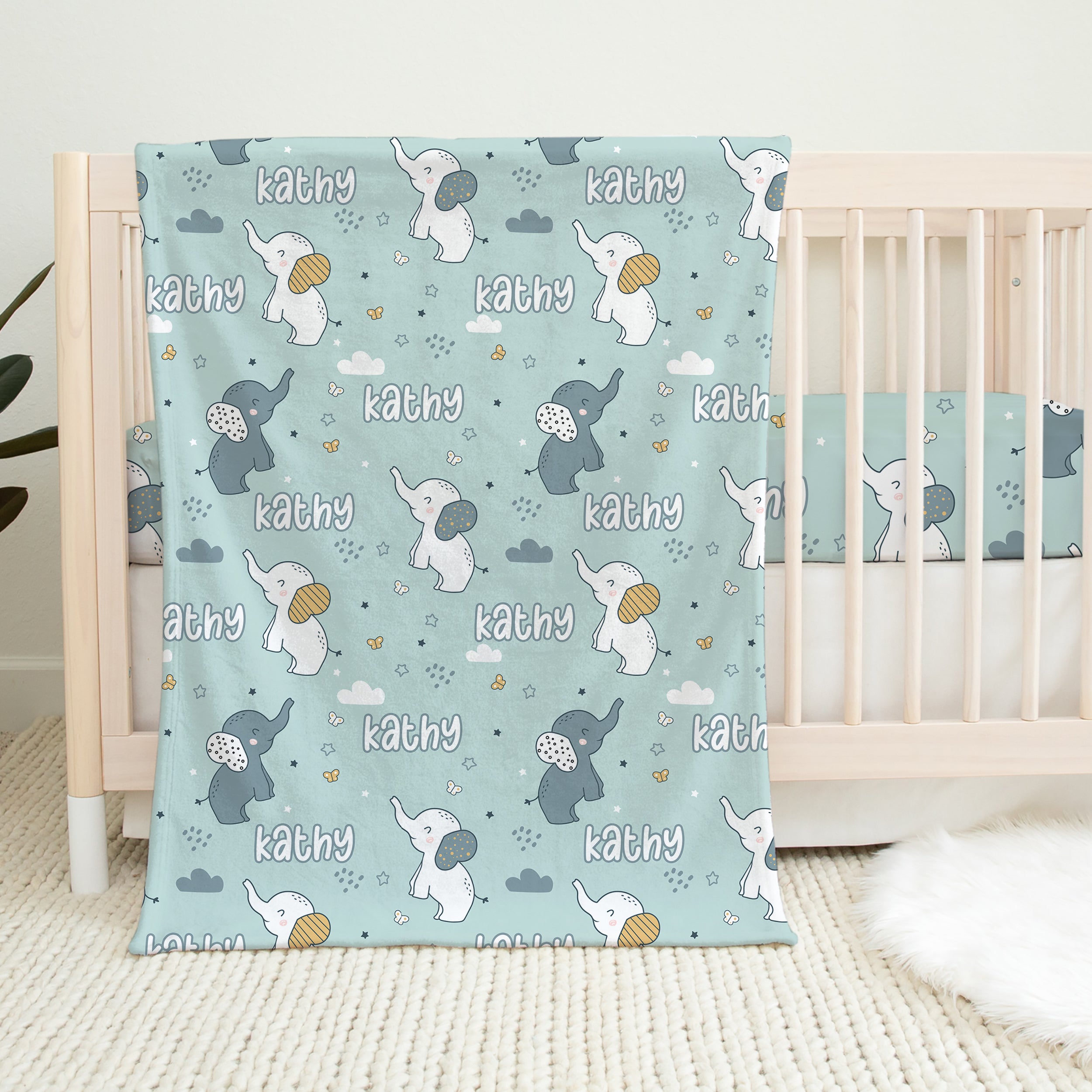 Personalized Blanket in Elephant