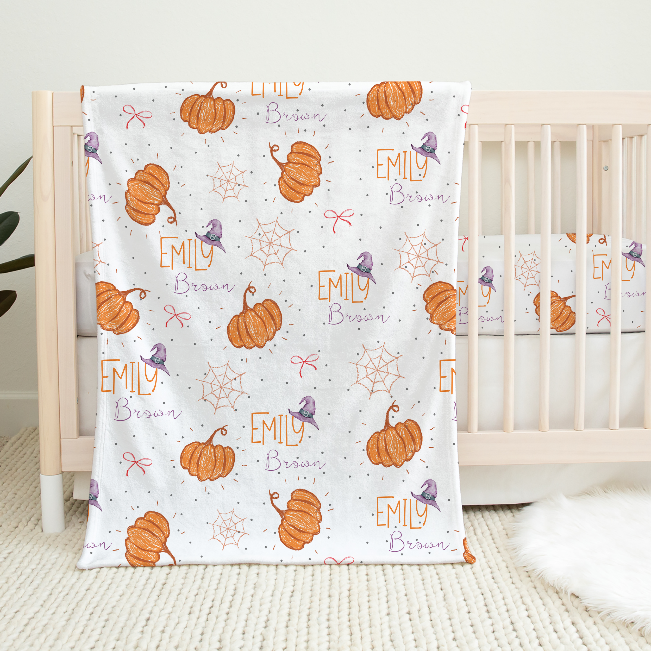Personalized Blanket in Little Pumpkin