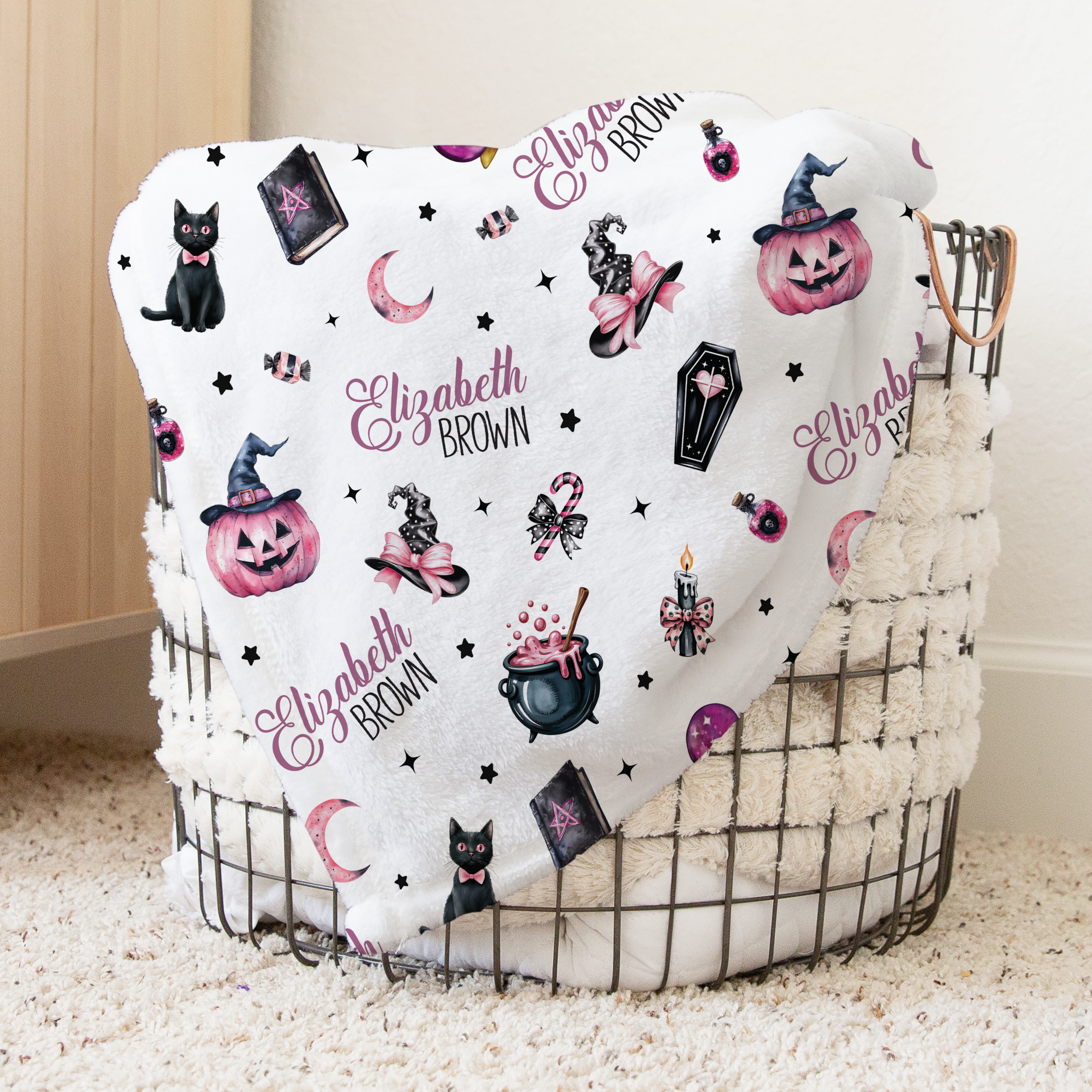 Mystic Lunar Personalized Kids Minky Blanket