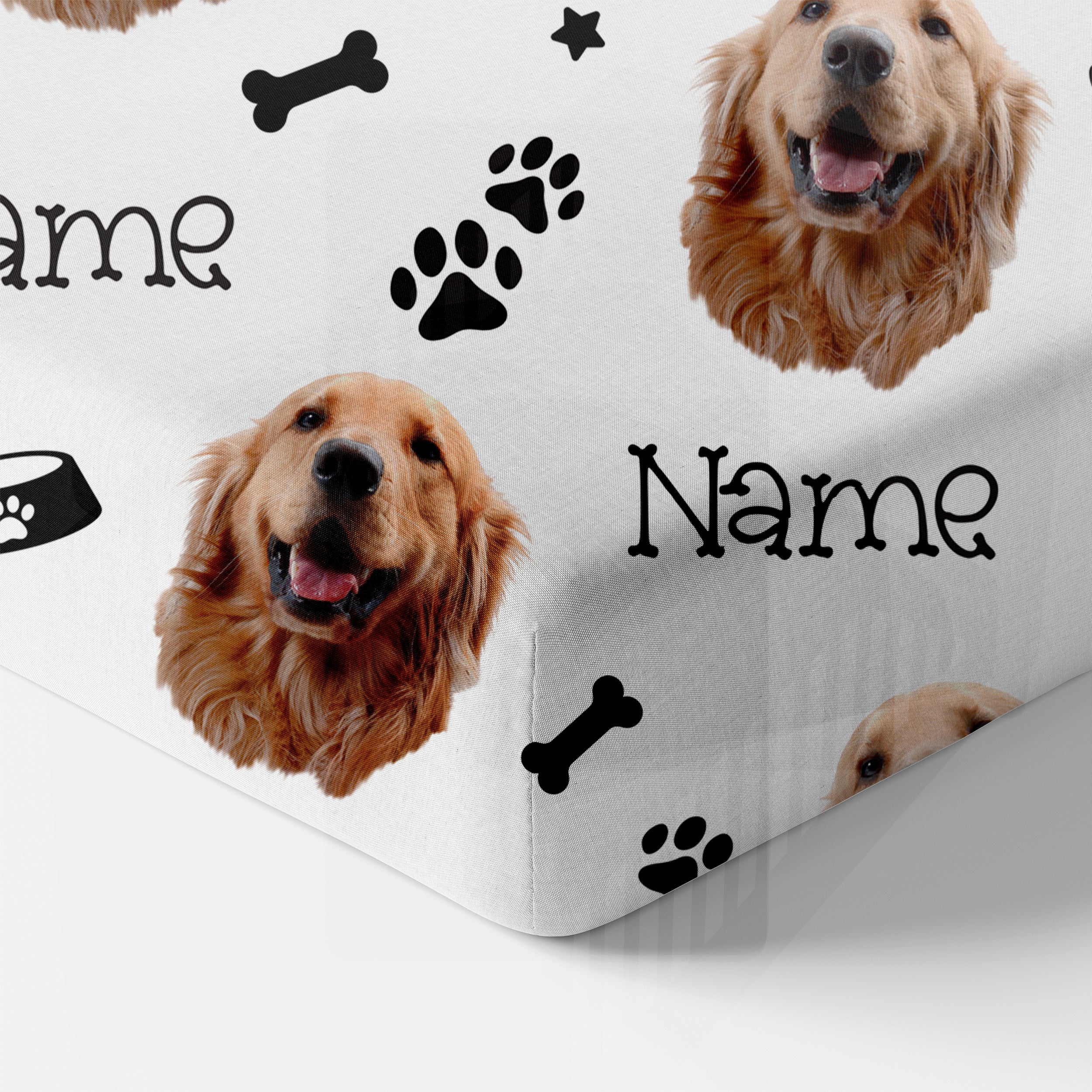 Personalized Crib Sheet in Custom Dog Portrait