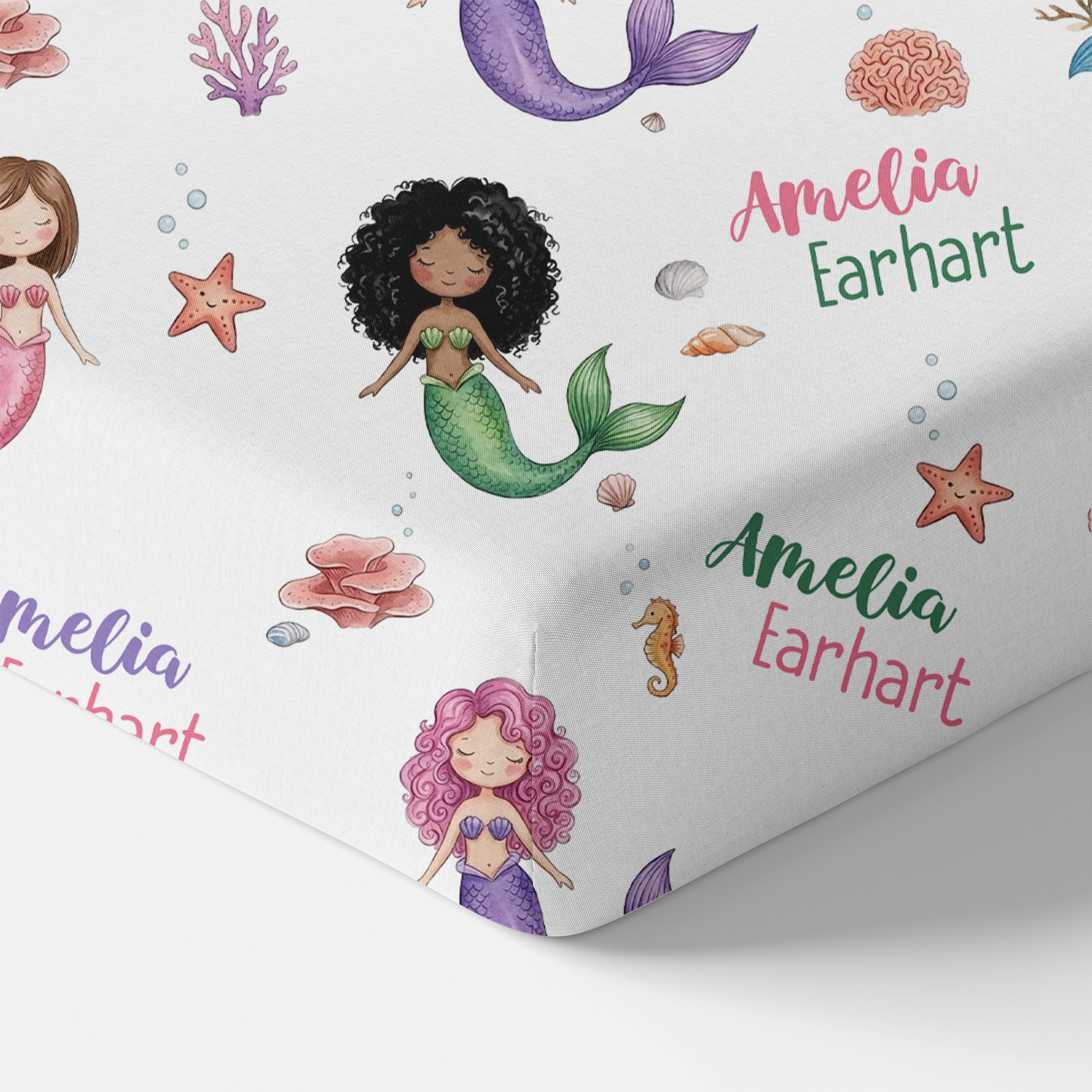 Personalized Crib Sheet in Little Mermaid