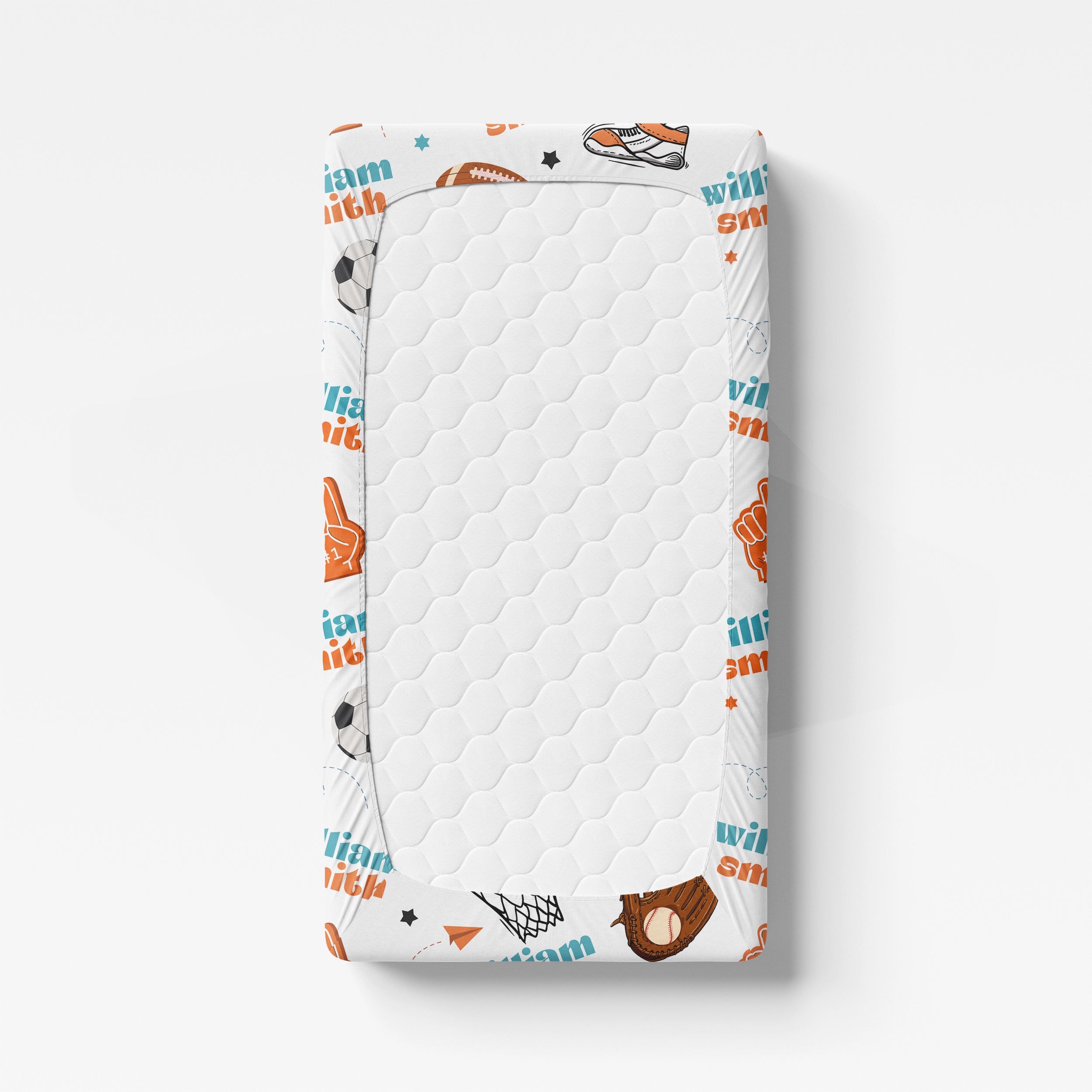 Personalized Crib Sheet in Half Time