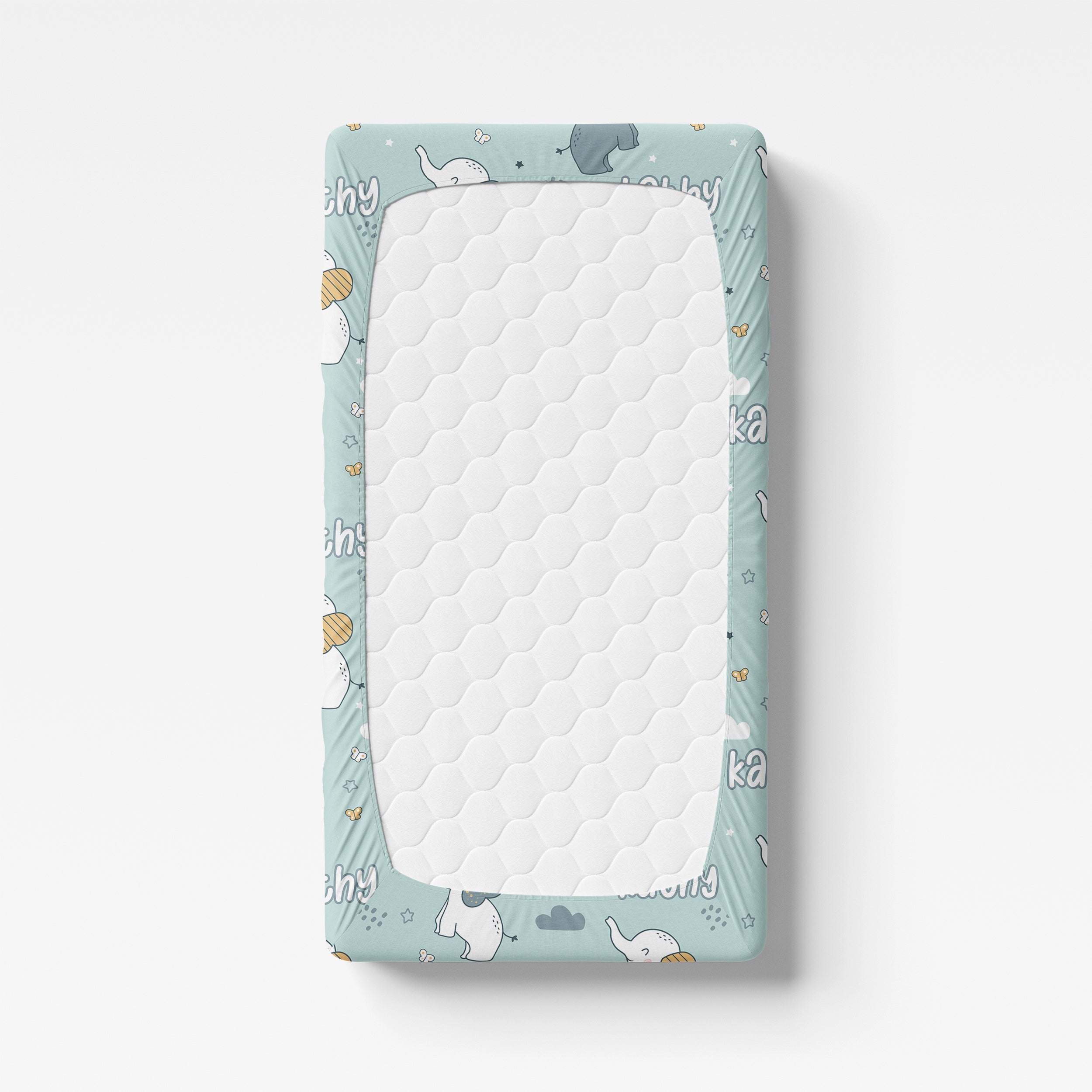 Personalized Crib Sheet in Elephant