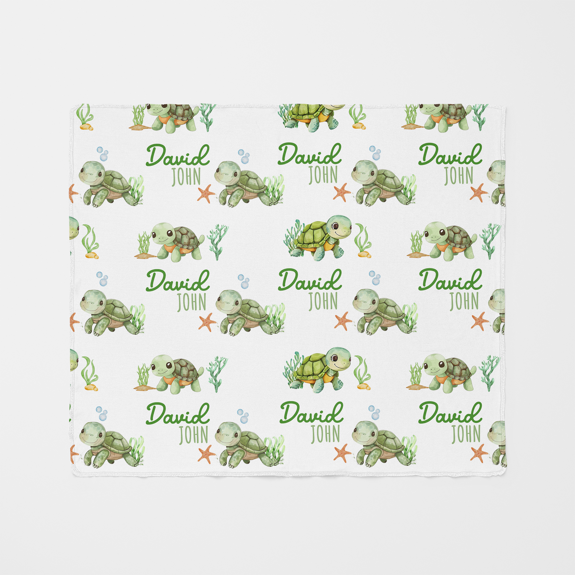 Personalized Swaddle in Sea Turtle