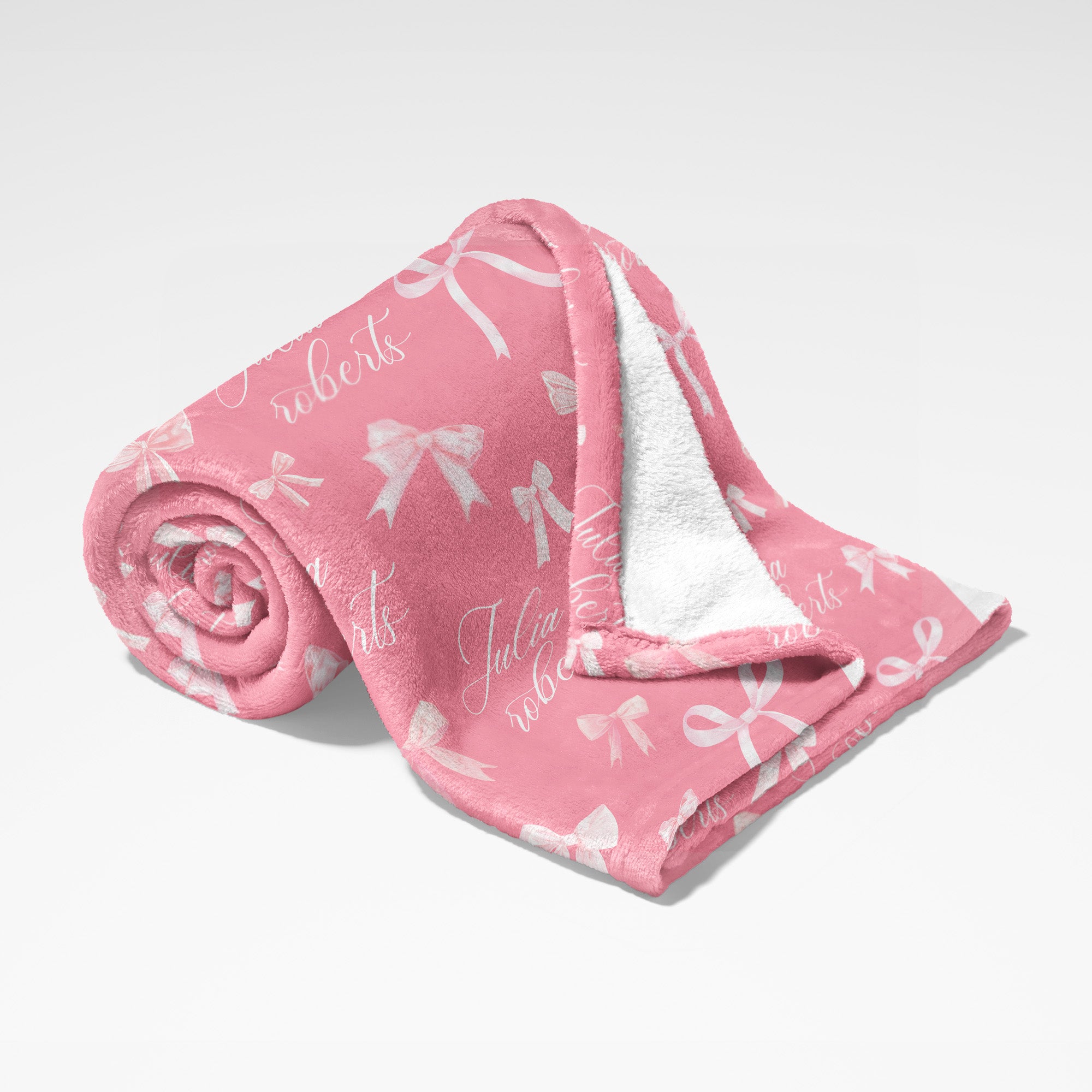 Personalized Blanket in Pink Coquette Bow