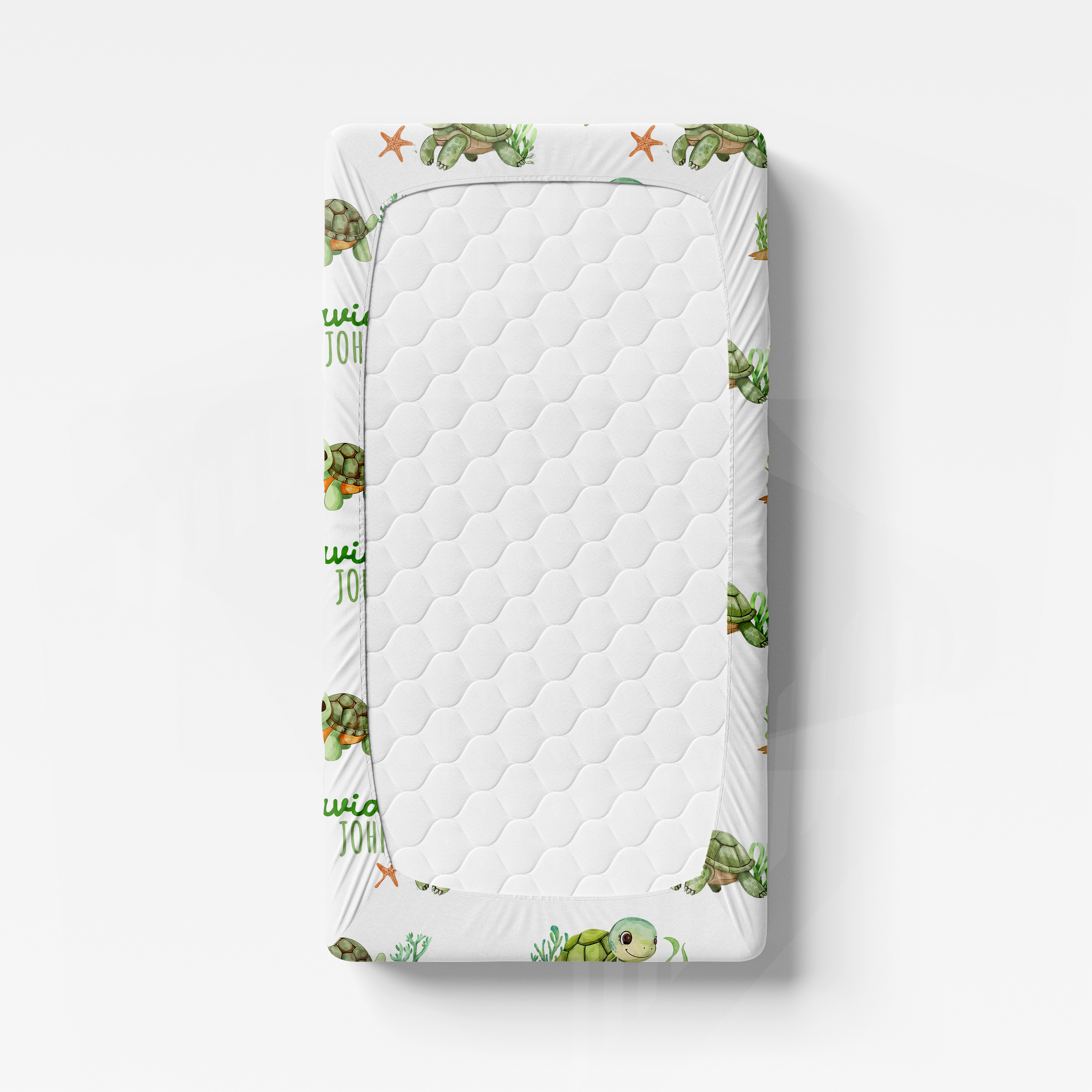 Personalized Crib Sheet in Sea Turtle