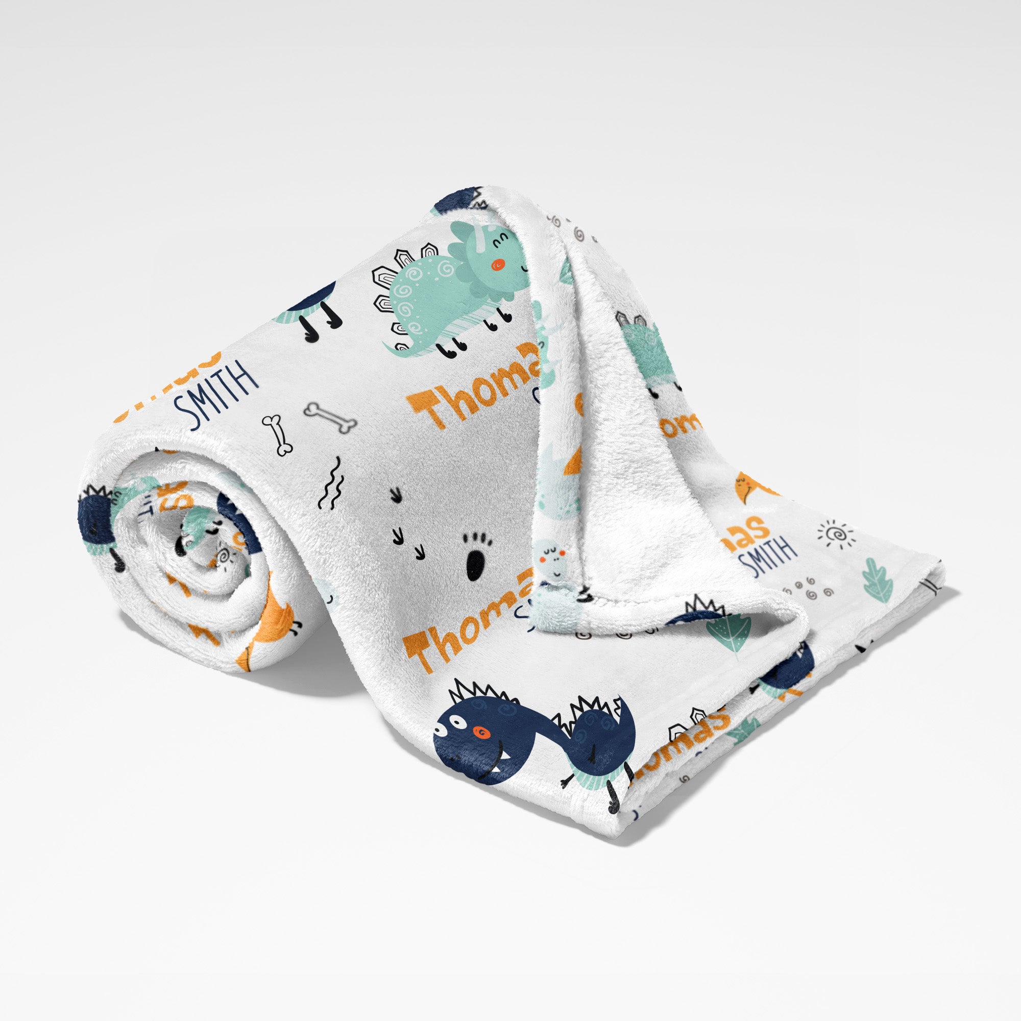 Personalized Blanket in Cute Dinosaur