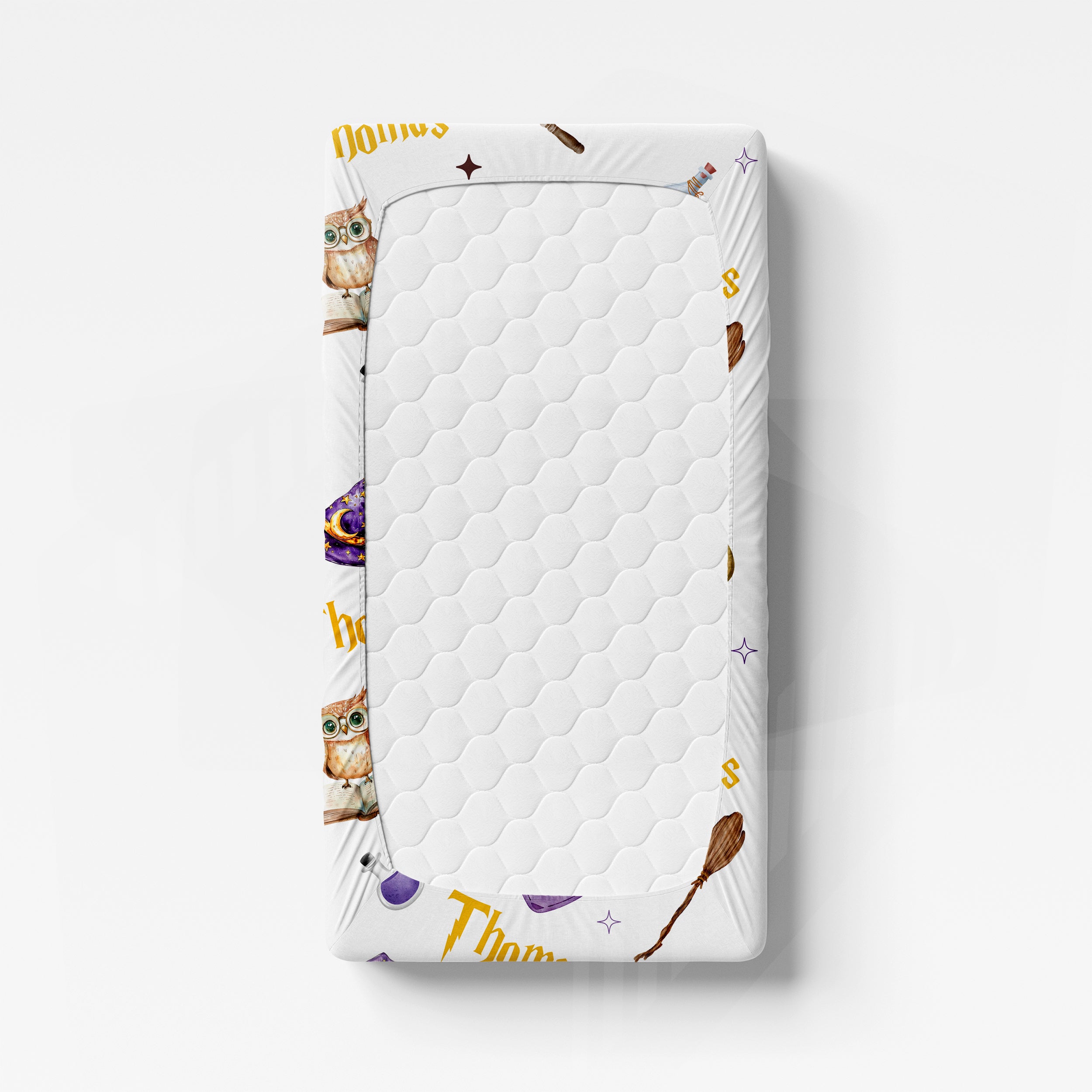 Personalized Crib Sheet in Wizard School