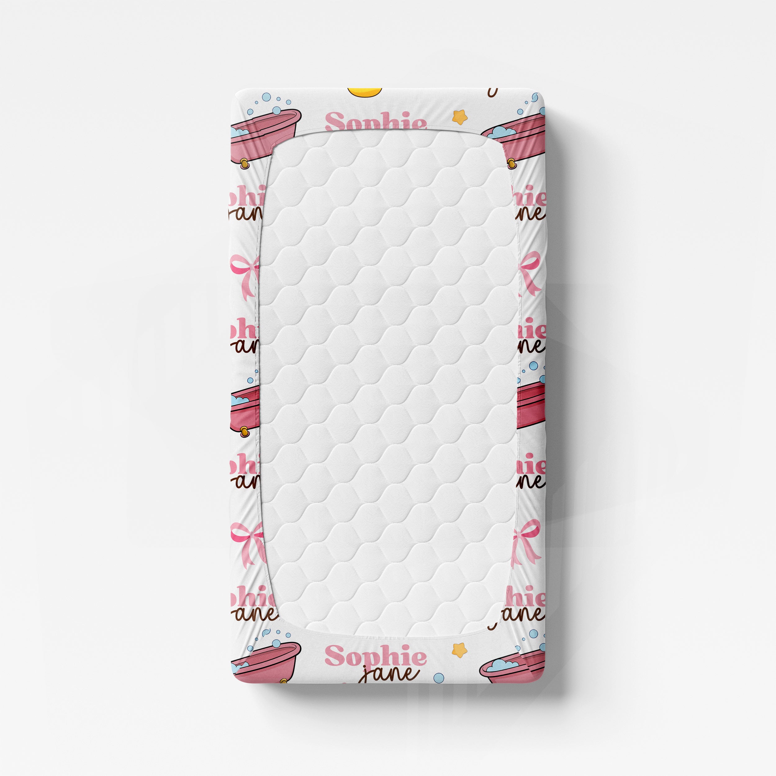 Personalized Crib Sheet in Bathtime Besties