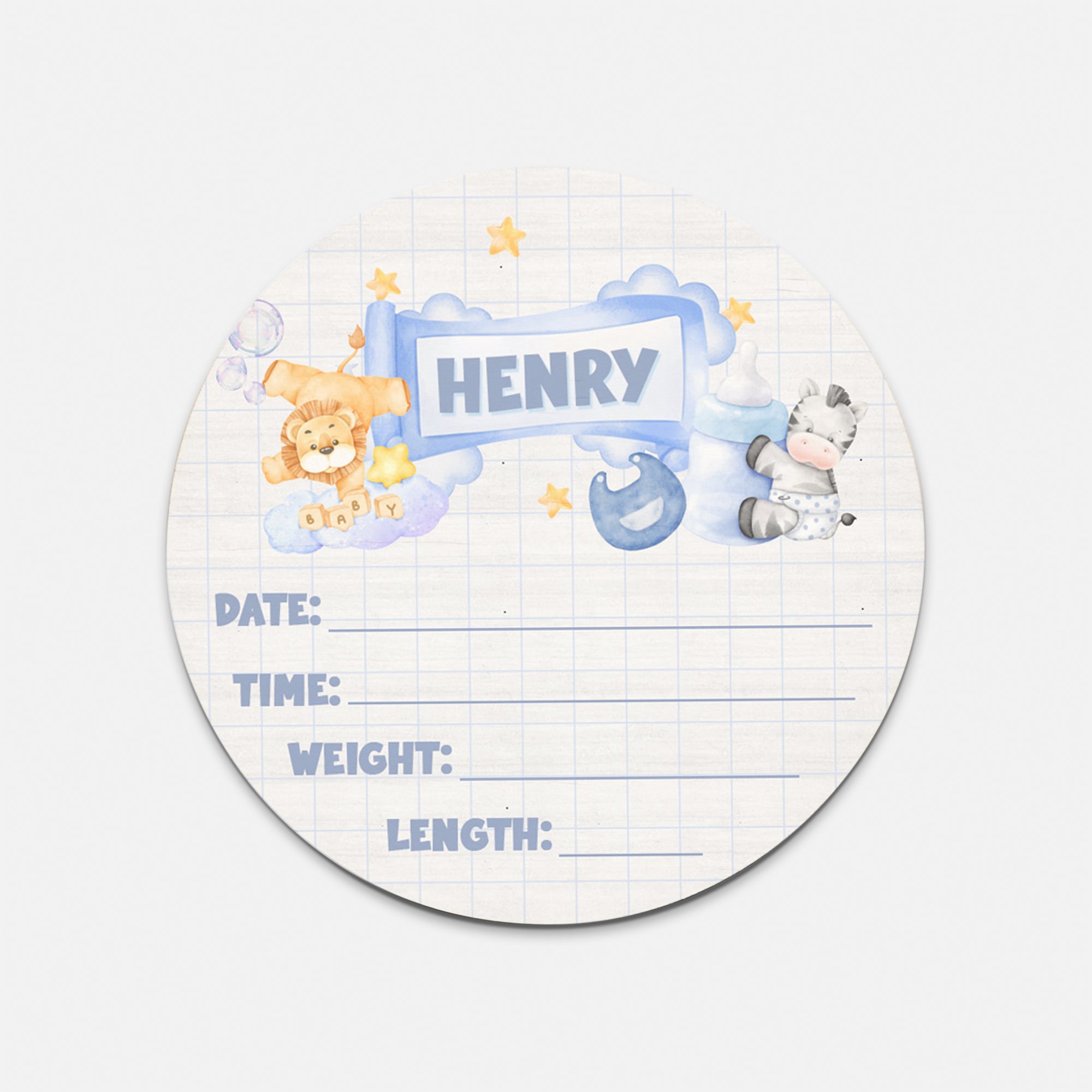 Personalized Wood Sign in Blue Milk Drunk