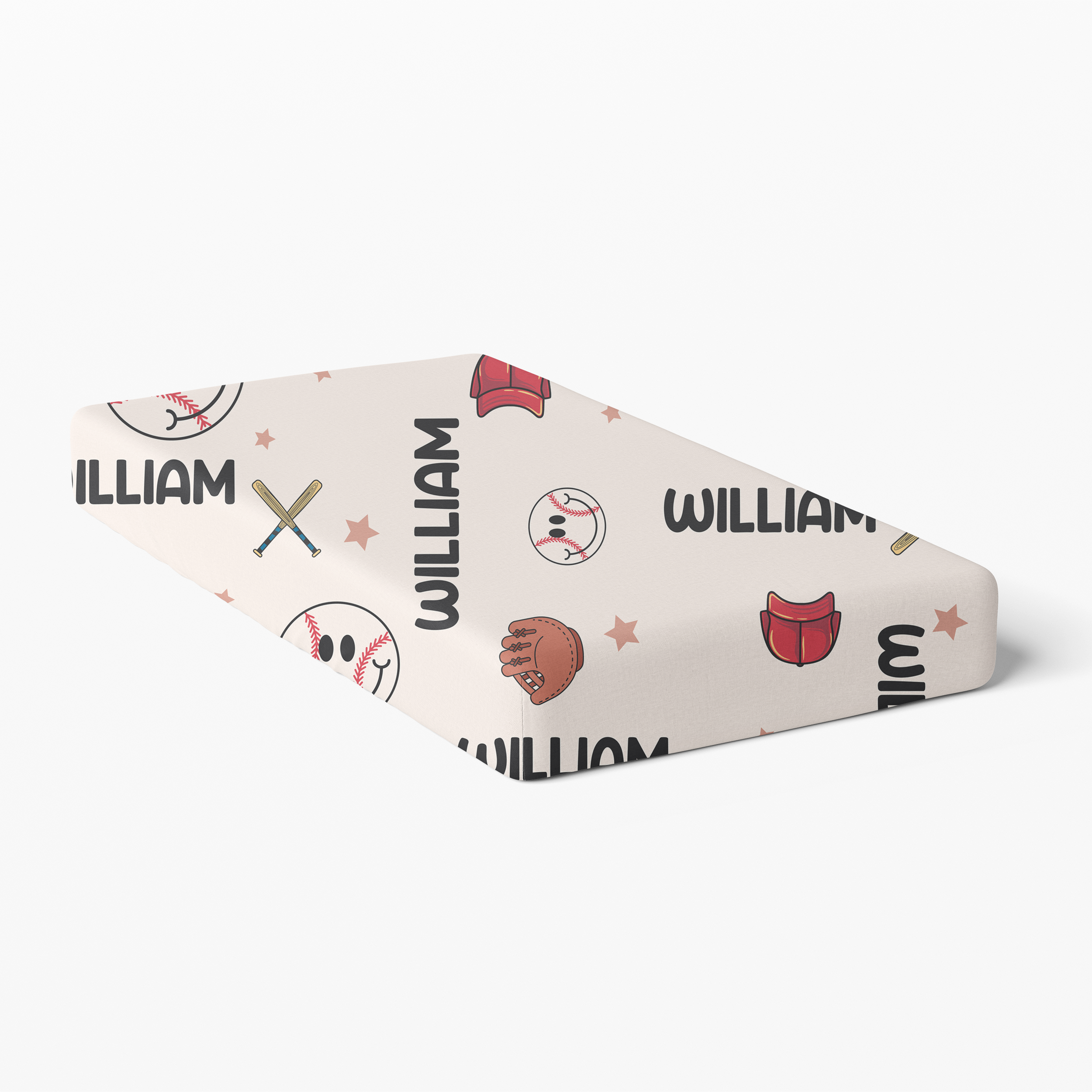 Personalized Crib Sheet in Baseball
