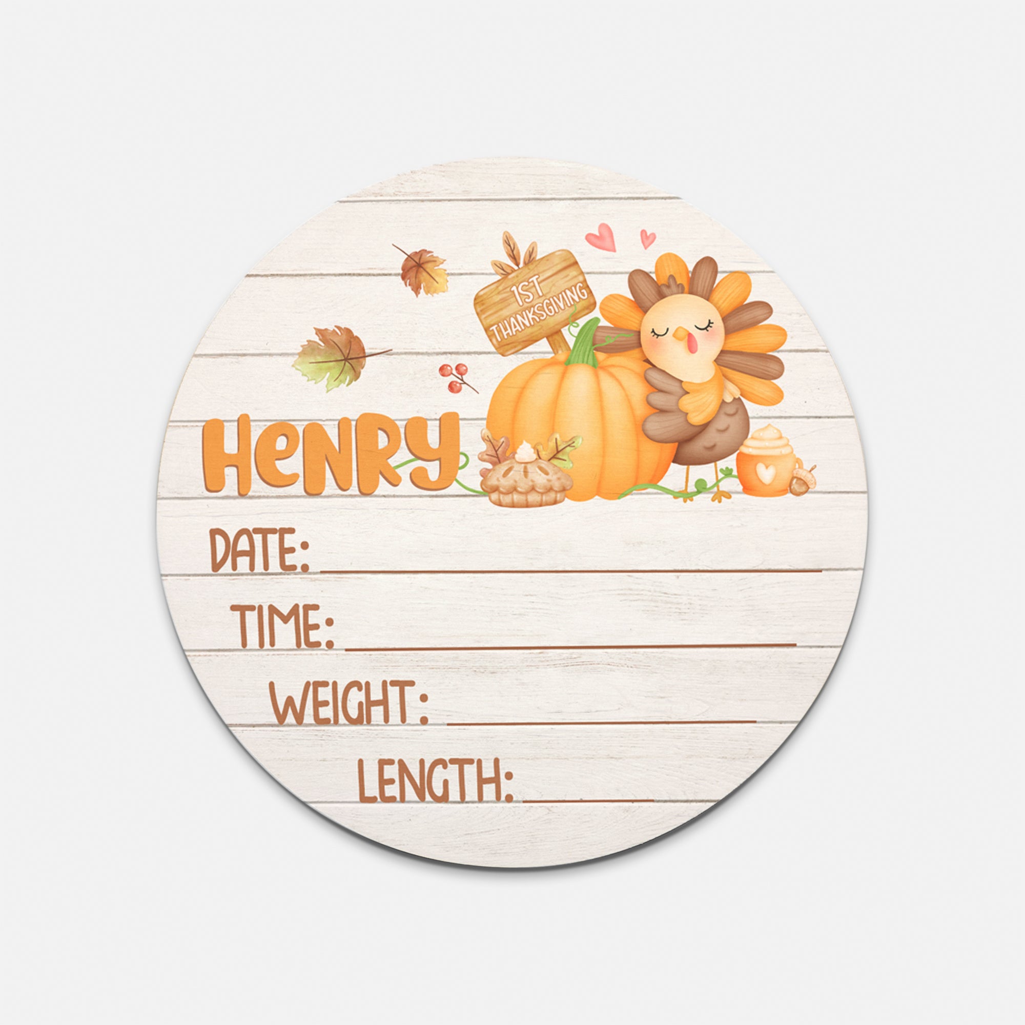 Personalized Wood Sign in Babe's 1st Thanks Giving