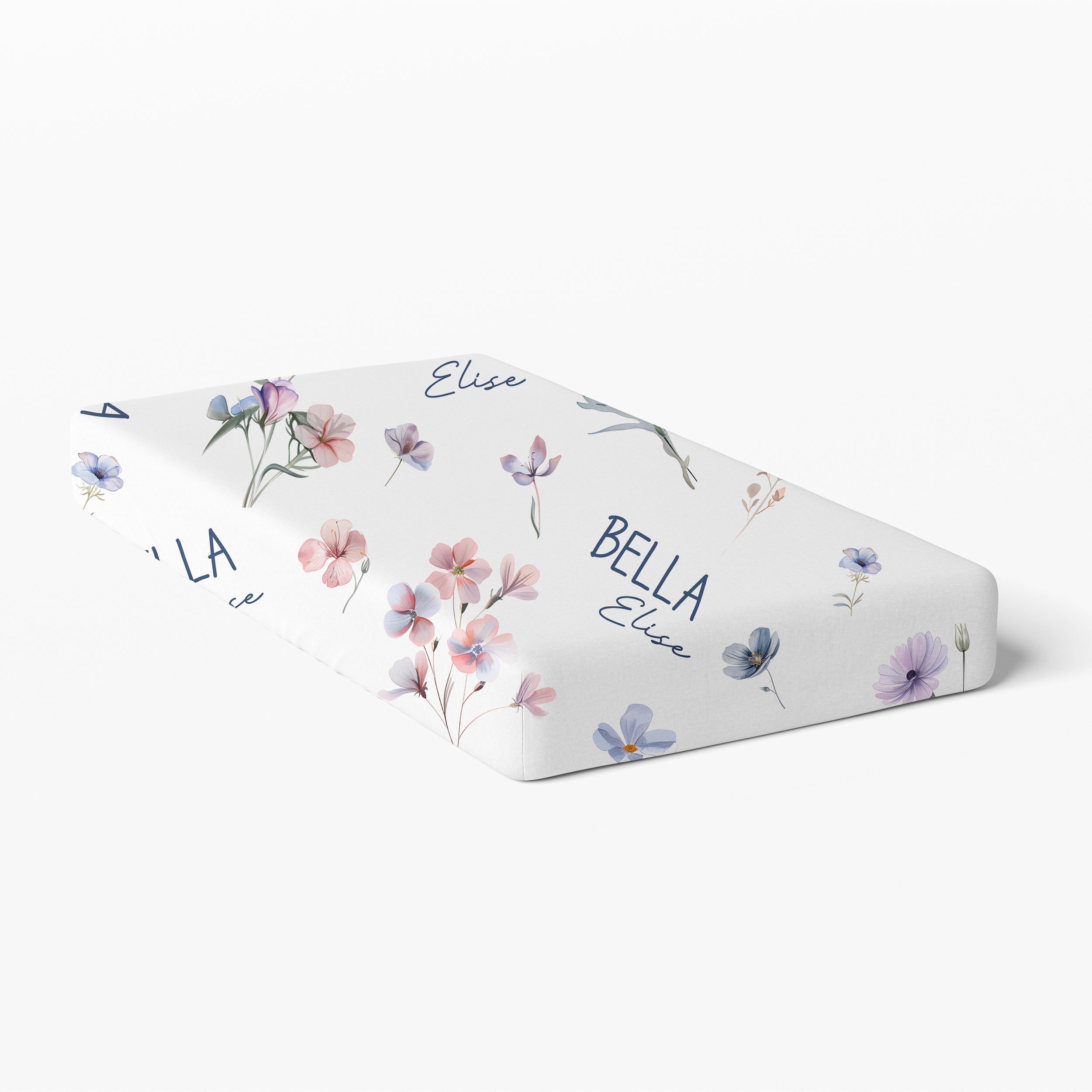 Personalized Crib Sheet in Pretty Wildflower