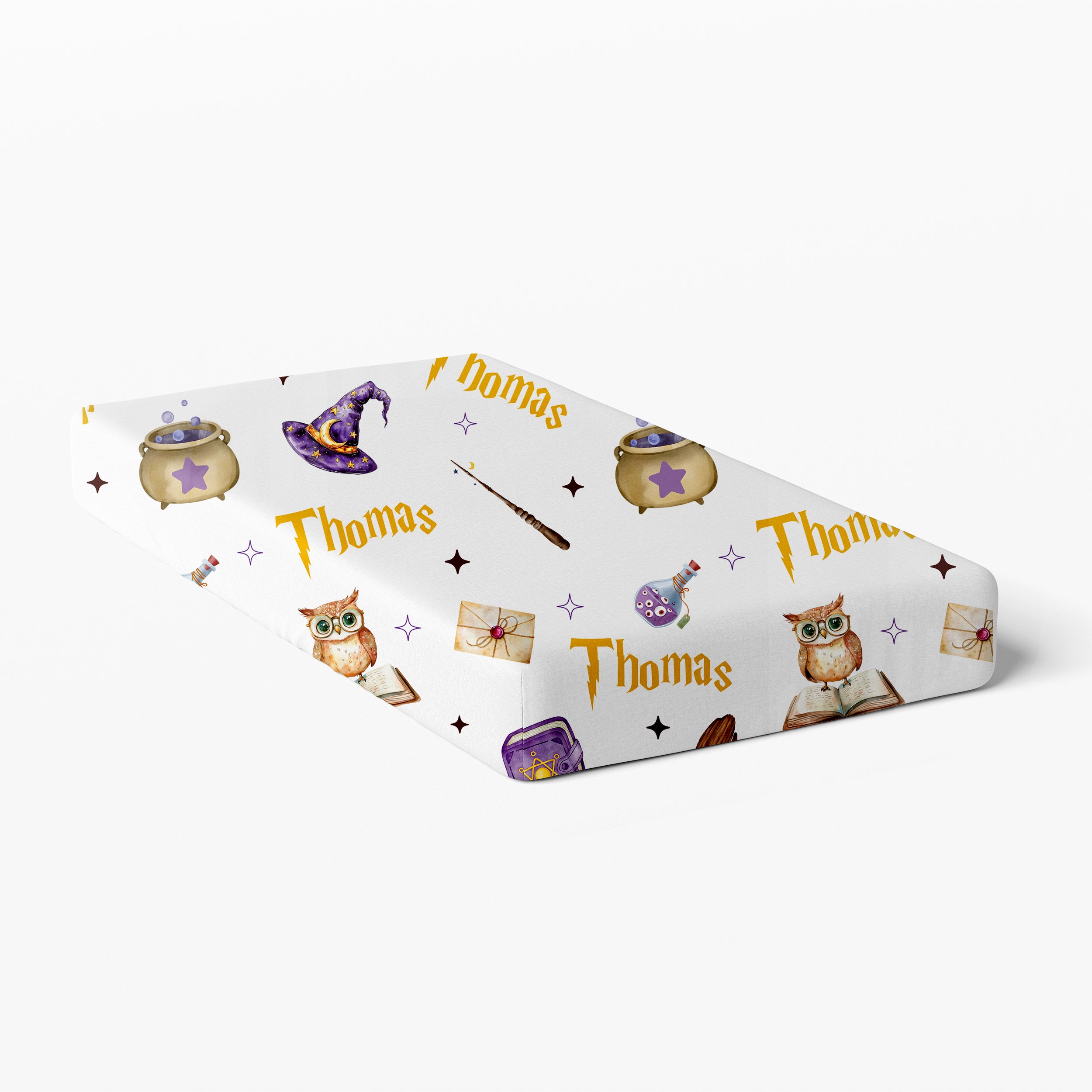 Personalized Crib Sheet in Wizard School