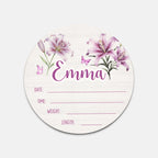 Birth Stats Sign in Purple Lilys